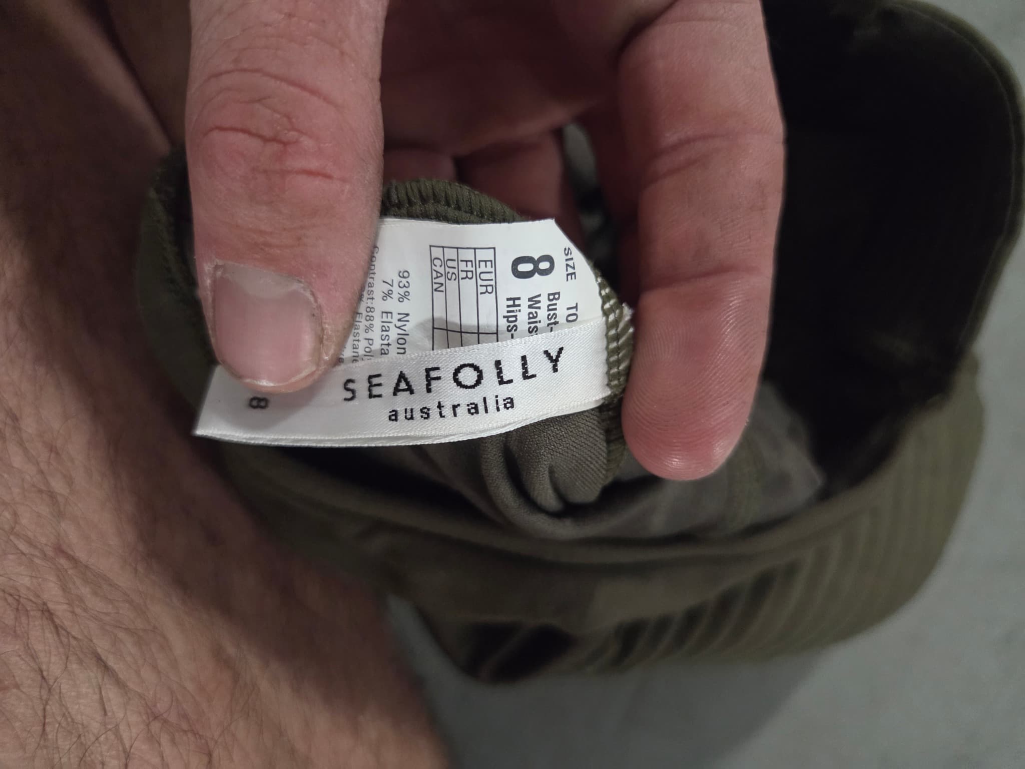 Seafolly Australia Olive Green Quilted Corset Bodysuit - Size 8 — photo 2 of 2