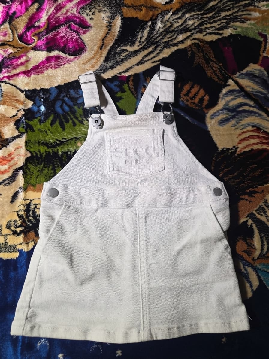 Seed Heritage Baby White Denim Overall Dress — photo 1 of 2
