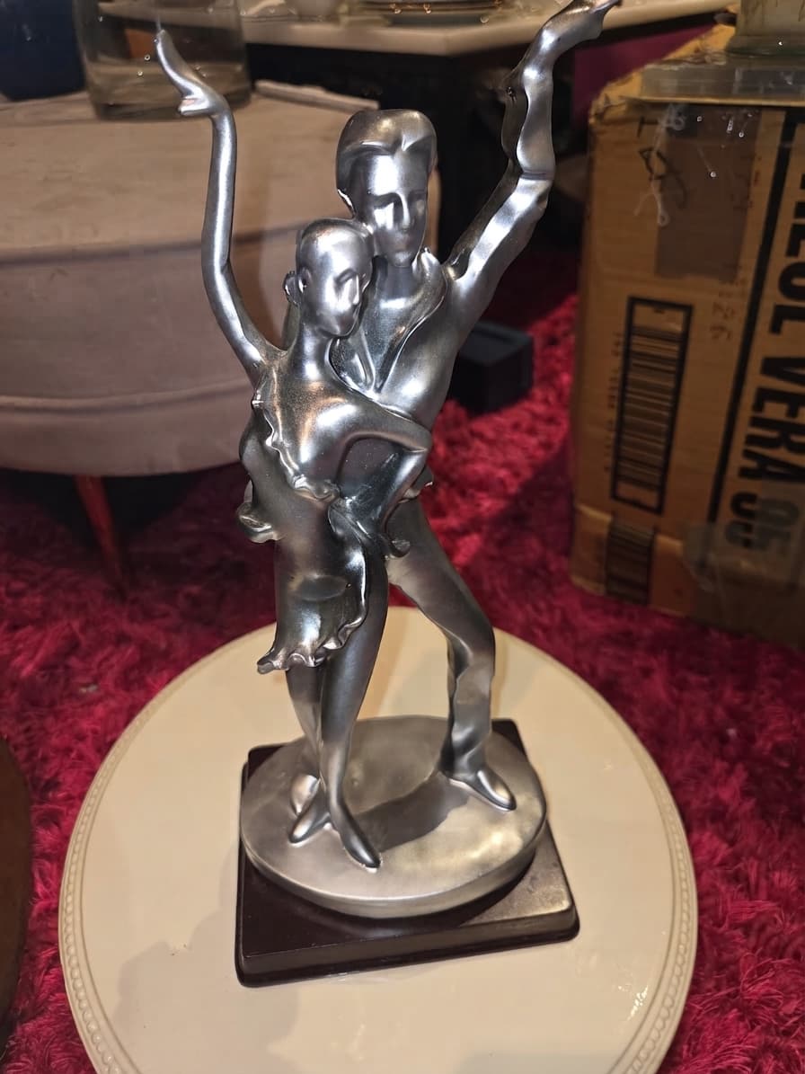 Silver Ballroom Dancing Couple Figurine — photo 1 of 2