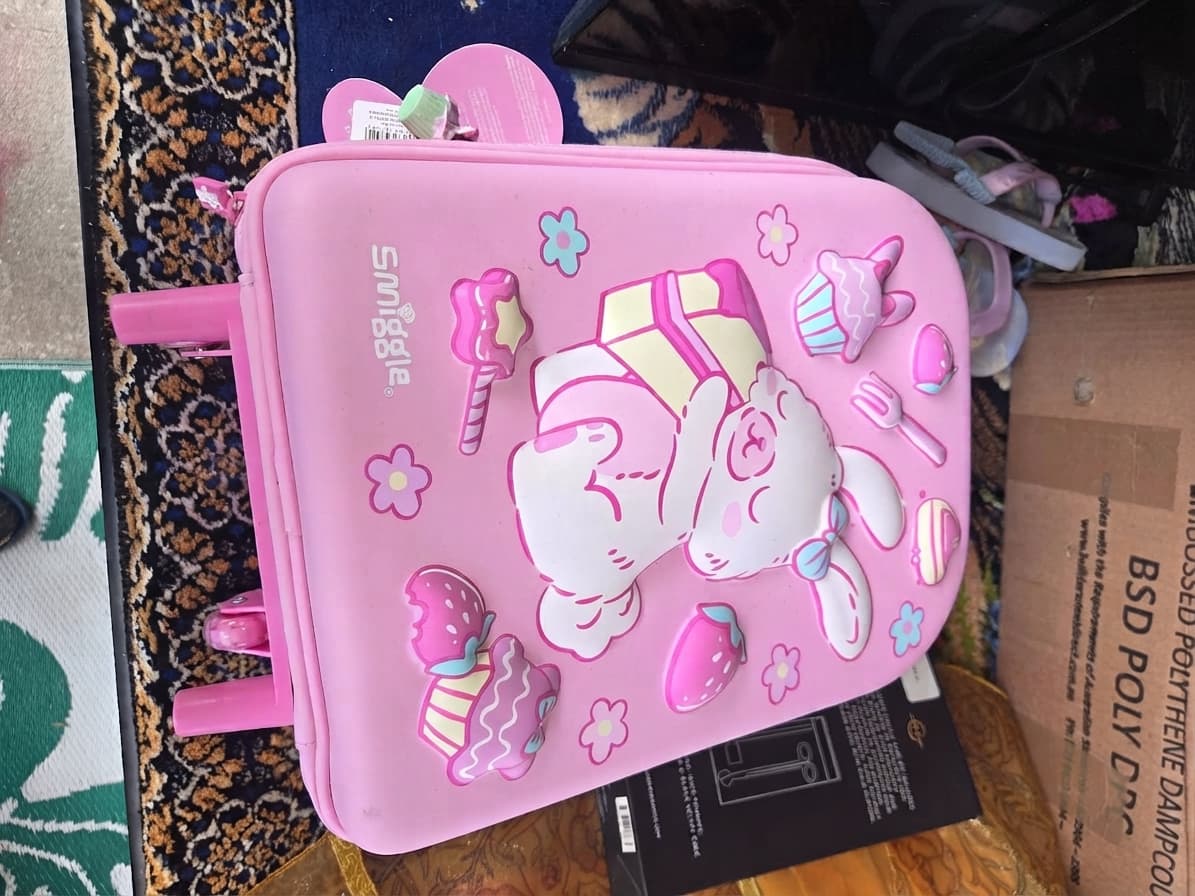 Smiggle Kids Hardtop Trolley Backpack - Pink Bunny Cupcake Design — photo 1 of 3