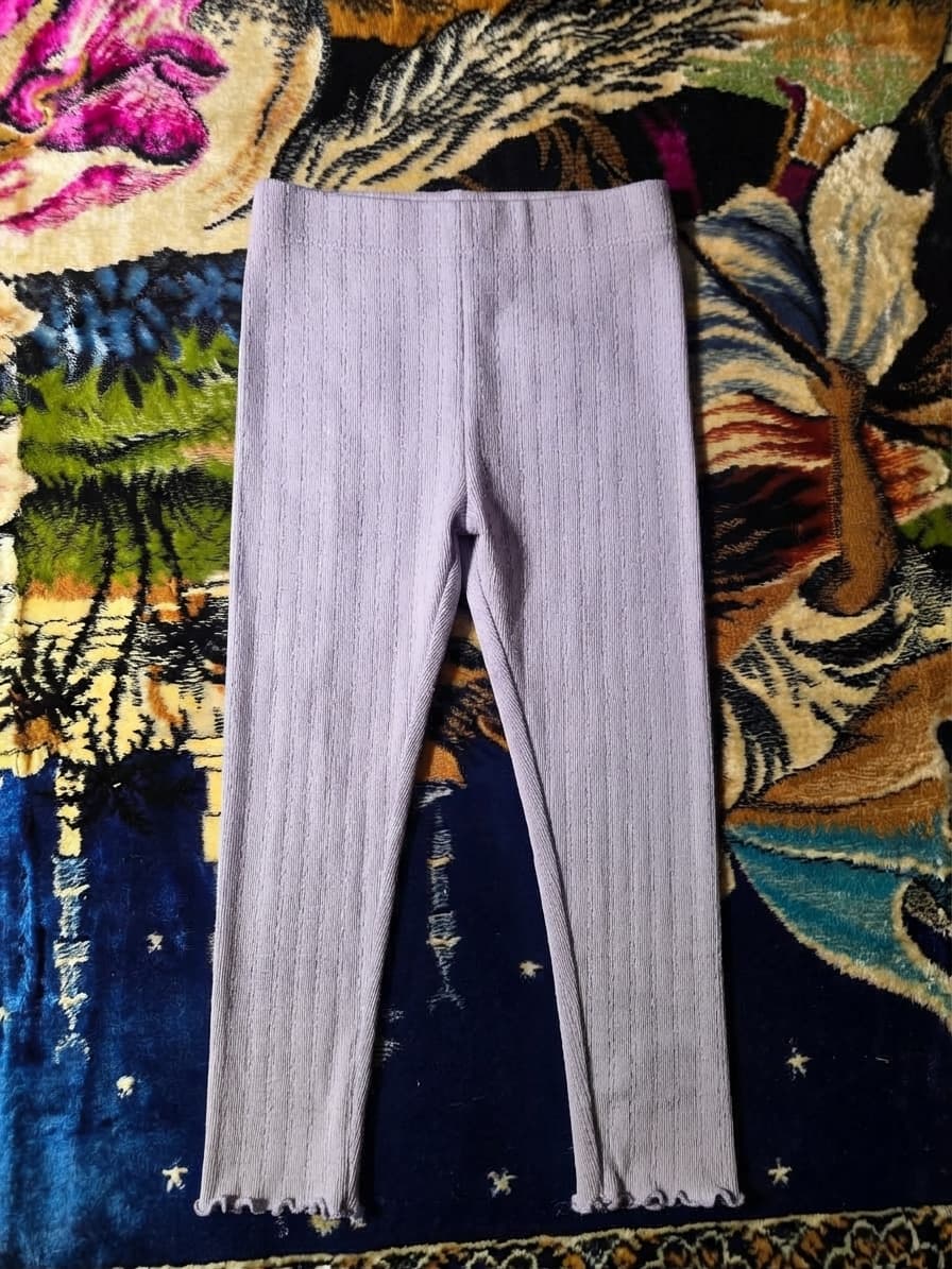 Target Girls Ribbed Lettuce Edge Leggings - Purple Size 4 — photo 1 of 2