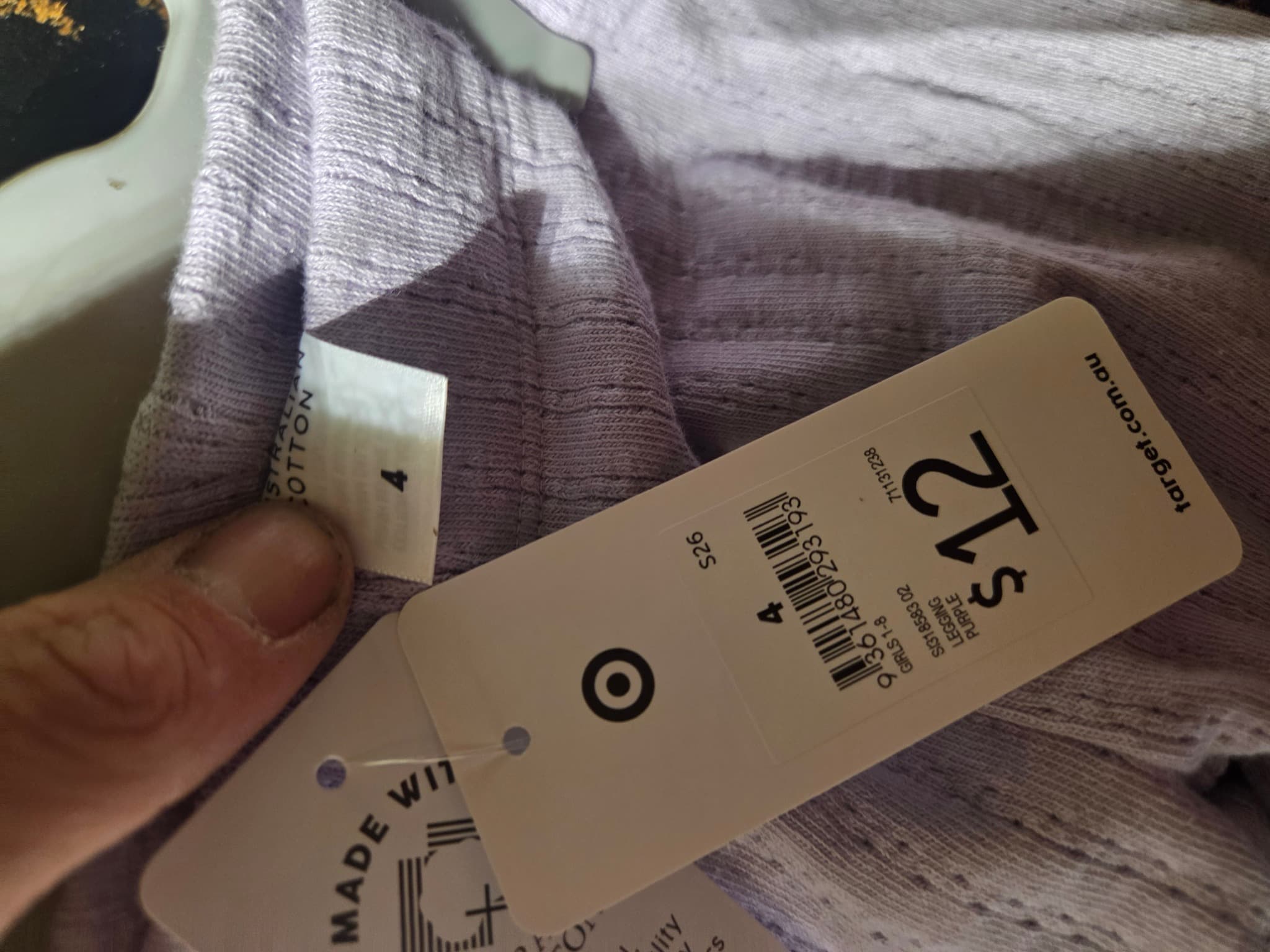 Target Girls Ribbed Lettuce Edge Leggings - Purple Size 4 — photo 2 of 2