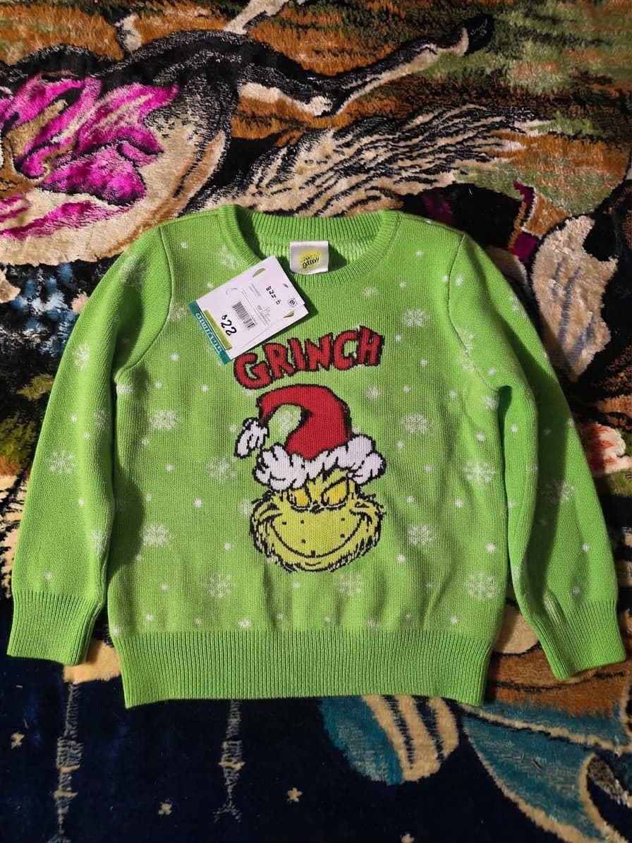 The Grinch Kids Christmas Sweater - Green Holiday Pullover Size 2 — photo 1 of 2
