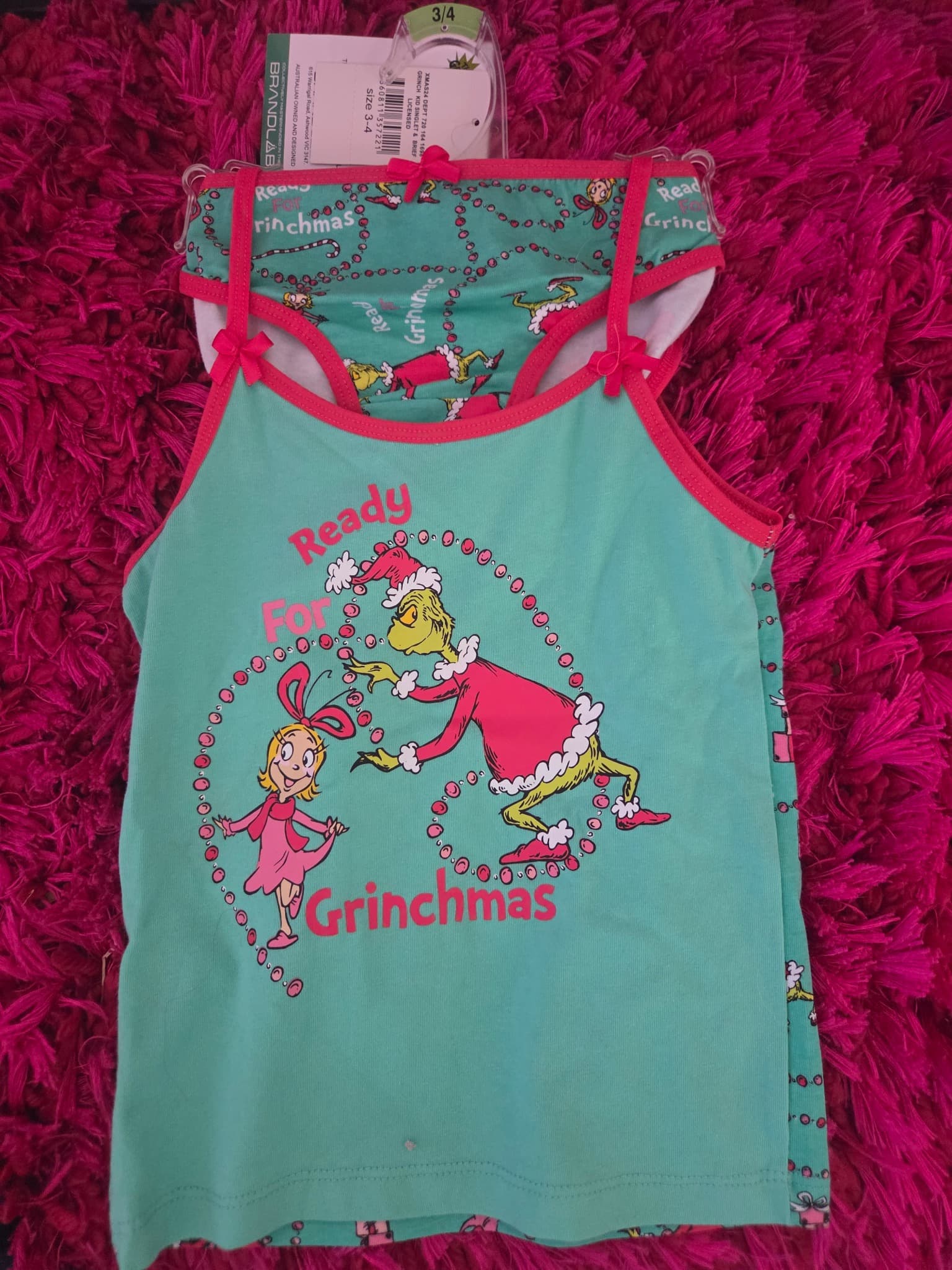 The Grinch Ready For Grinchmas Singlet & Brief Set - Size 3-4 — photo 4 of 4