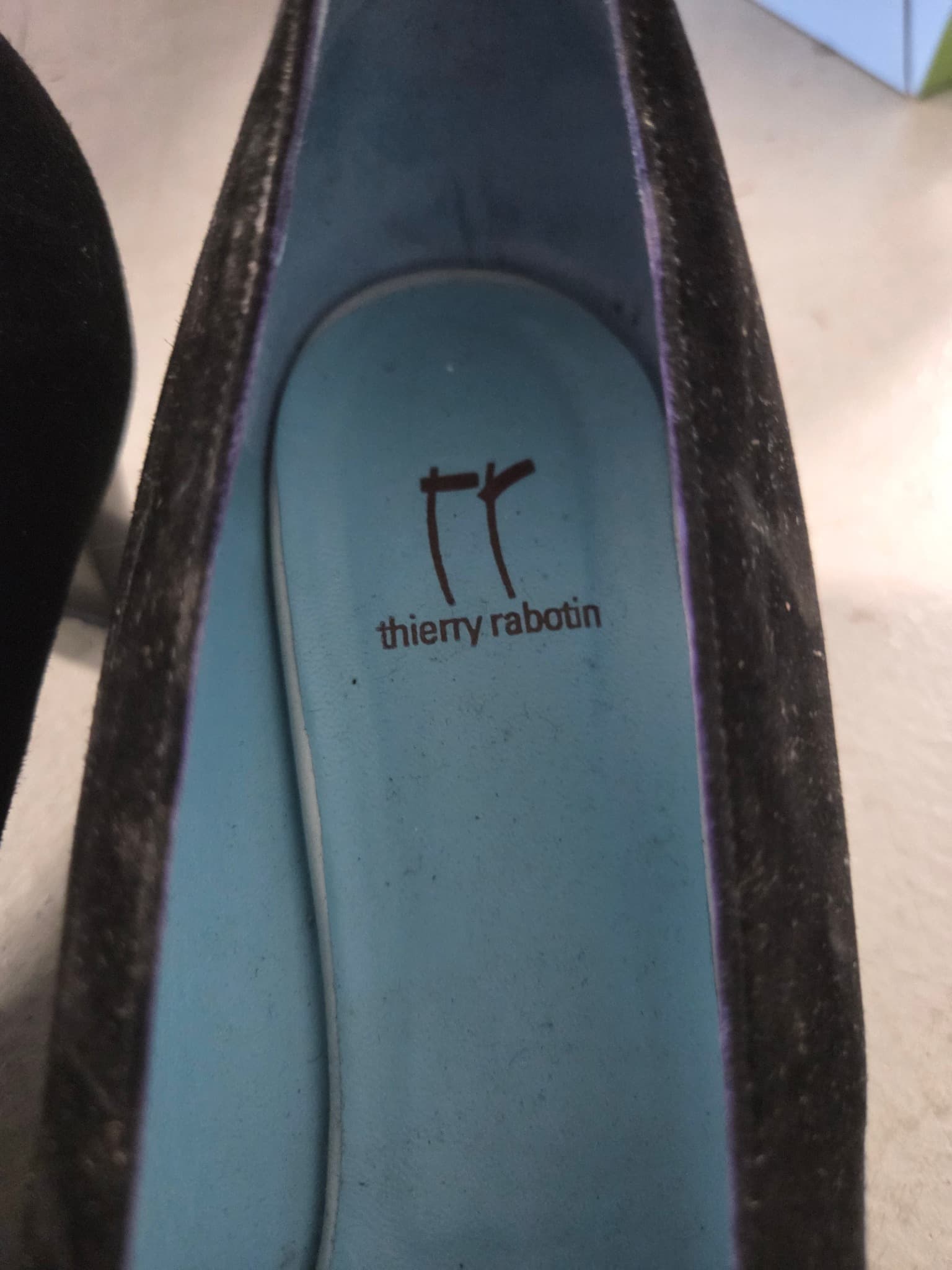 Thierry Rabotin Black Suede Peep Toe Bow Pumps — photo 2 of 3