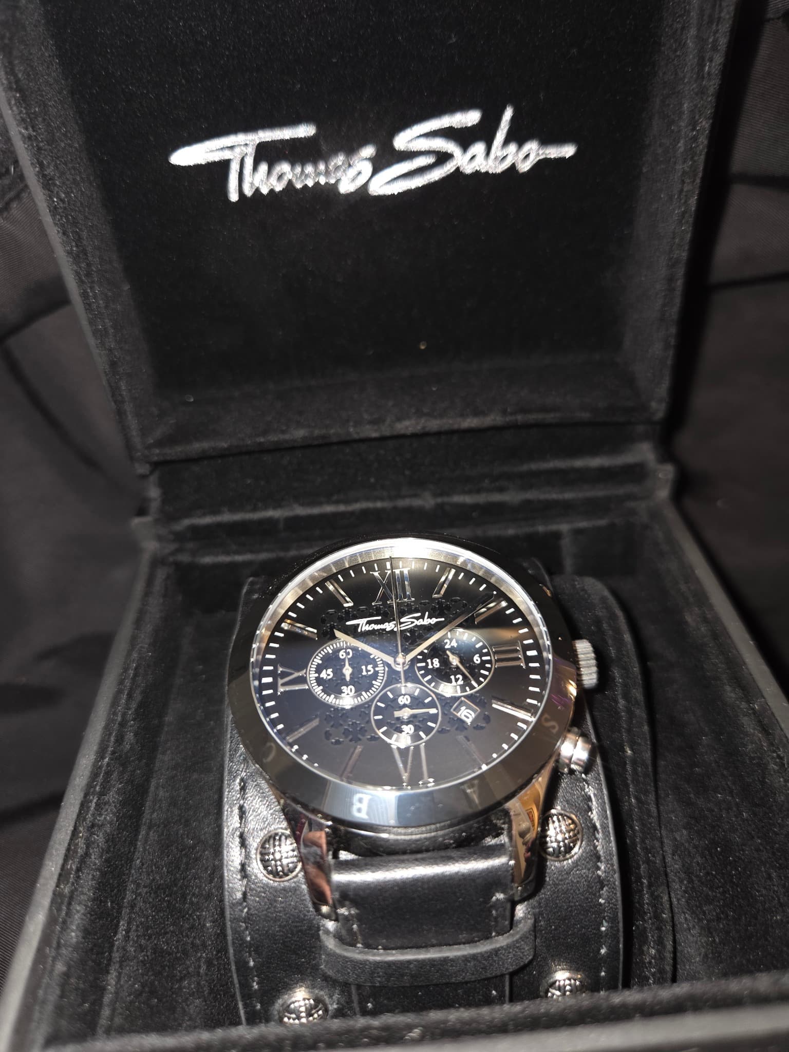 Thomas Sabo Rebel Spirit Chronograph Watch - Black Leather Cuff — photo 2 of 4