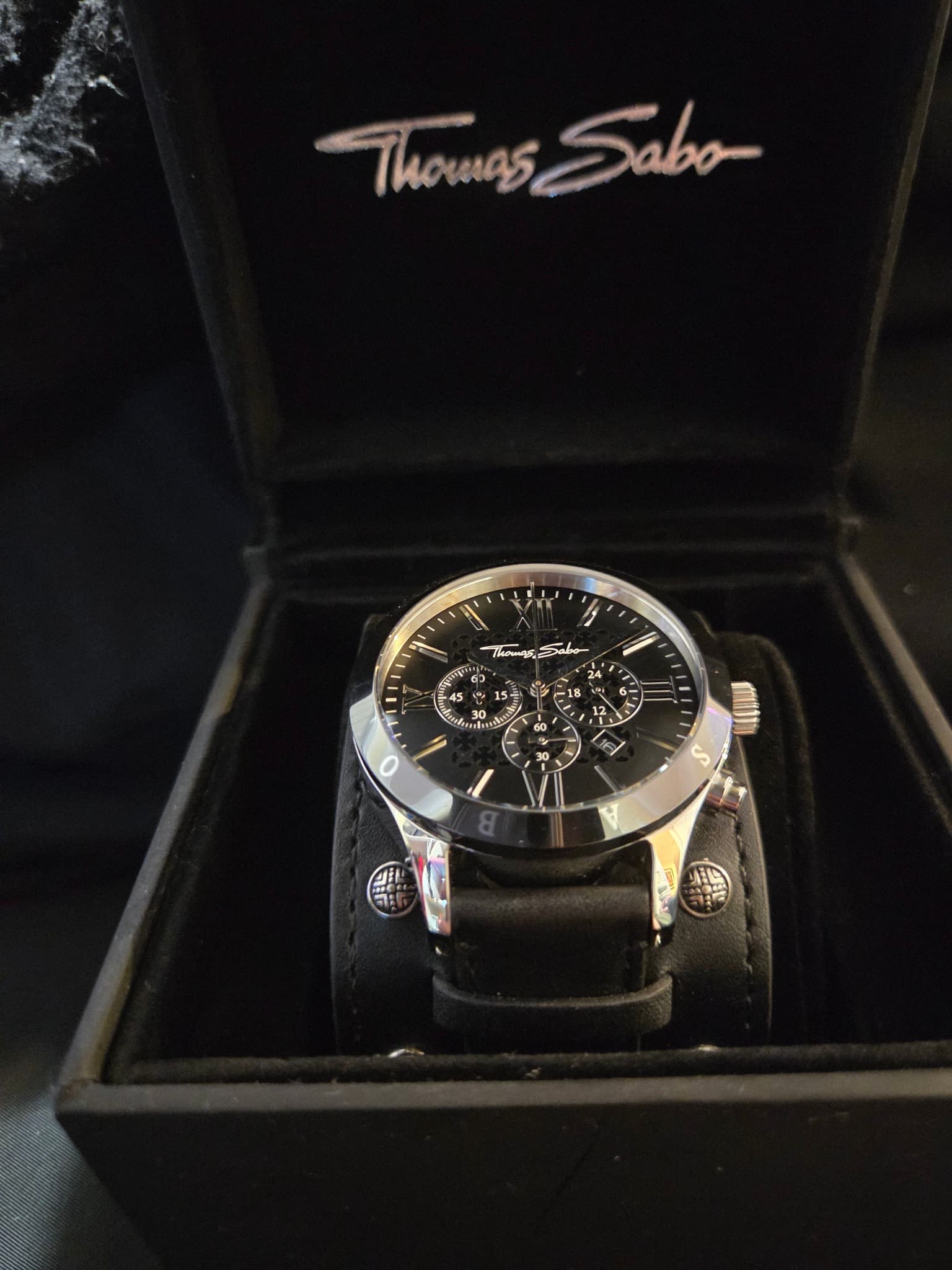 Thomas Sabo Rebel Spirit Chronograph Watch - Black Leather Cuff — photo 3 of 4
