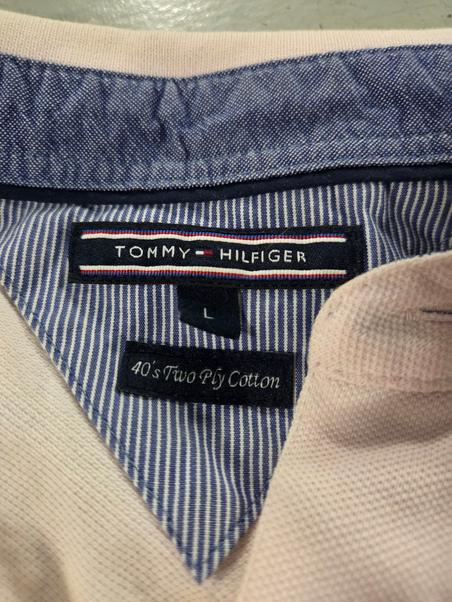 Tommy Hilfiger Men's Pink Pique Polo Shirt - Size L — photo 3 of 3