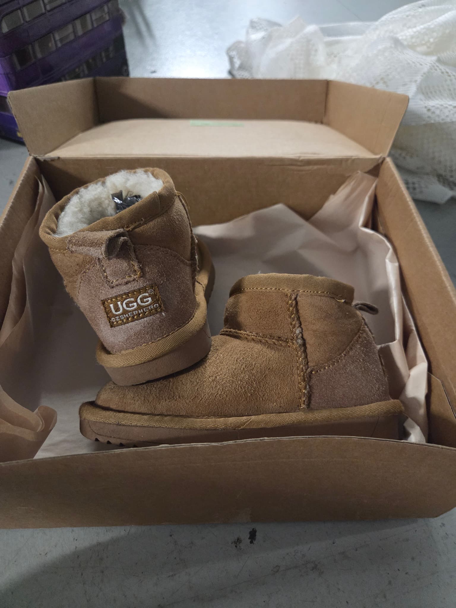 UGG Ozshepherd Mini Suede Sheepskin Boots - Chestnut — photo 1 of 3