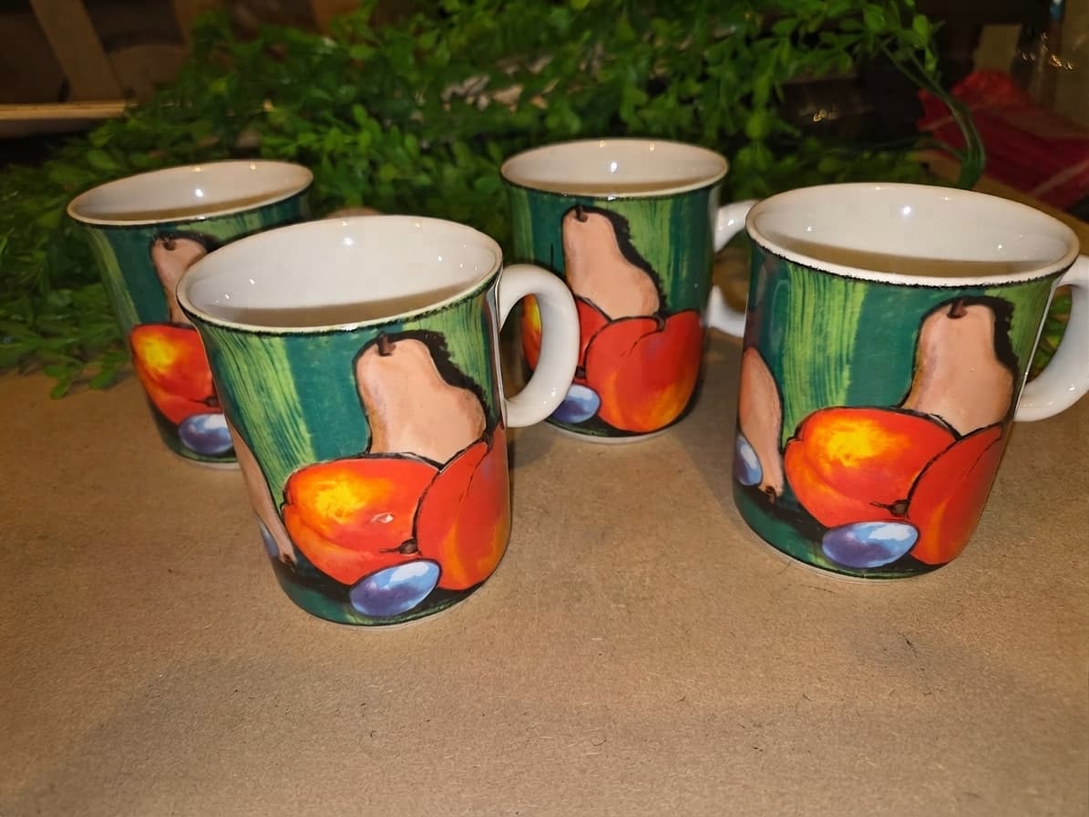 Verdi Tuscany Fruit Pattern Mugs - Set of 4 — photo 1 of 3