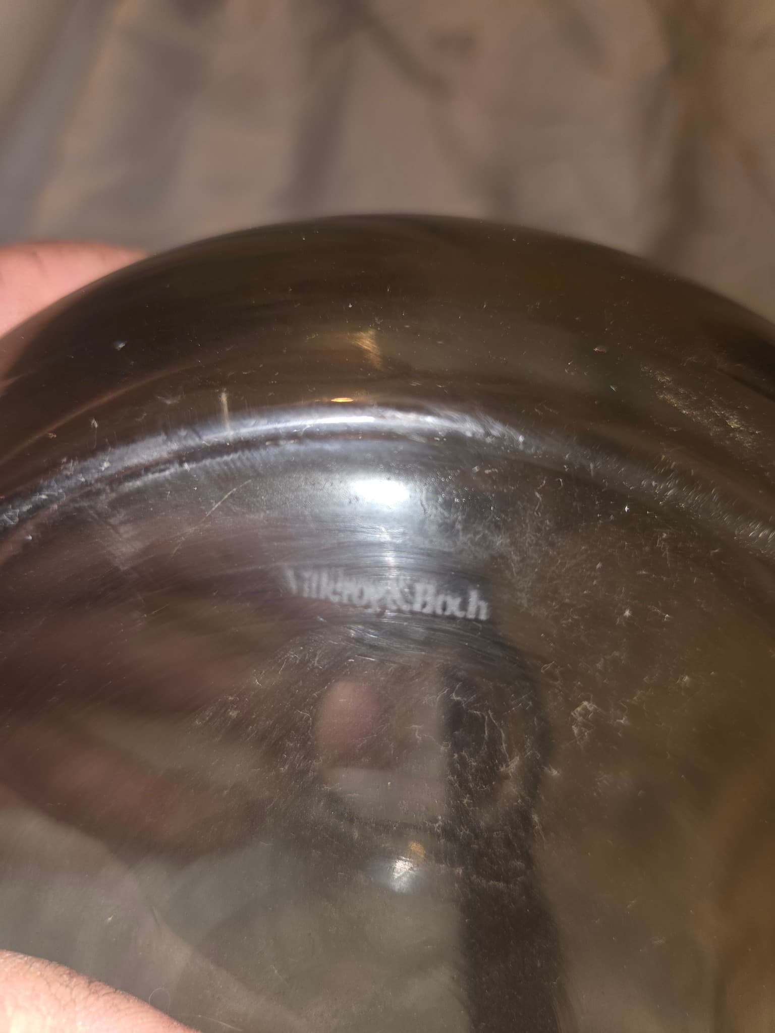 Villeroy & Boch Grey Glass Bowl - Minimalist Decorative Vase — photo 3 of 4