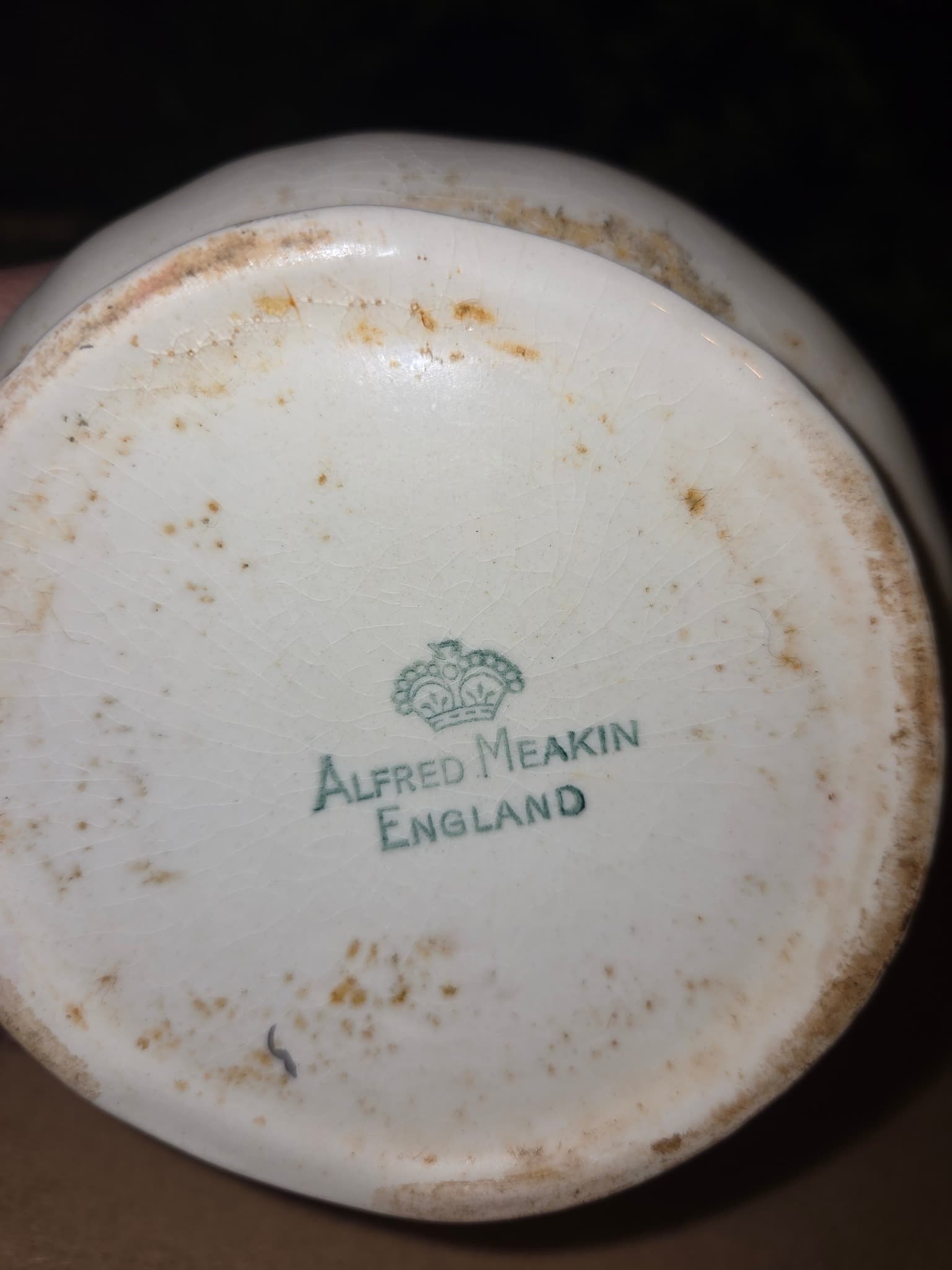Vintage Alfred Meakin Porcelain Creamer - Silver Filigree Trim — photo 3 of 4