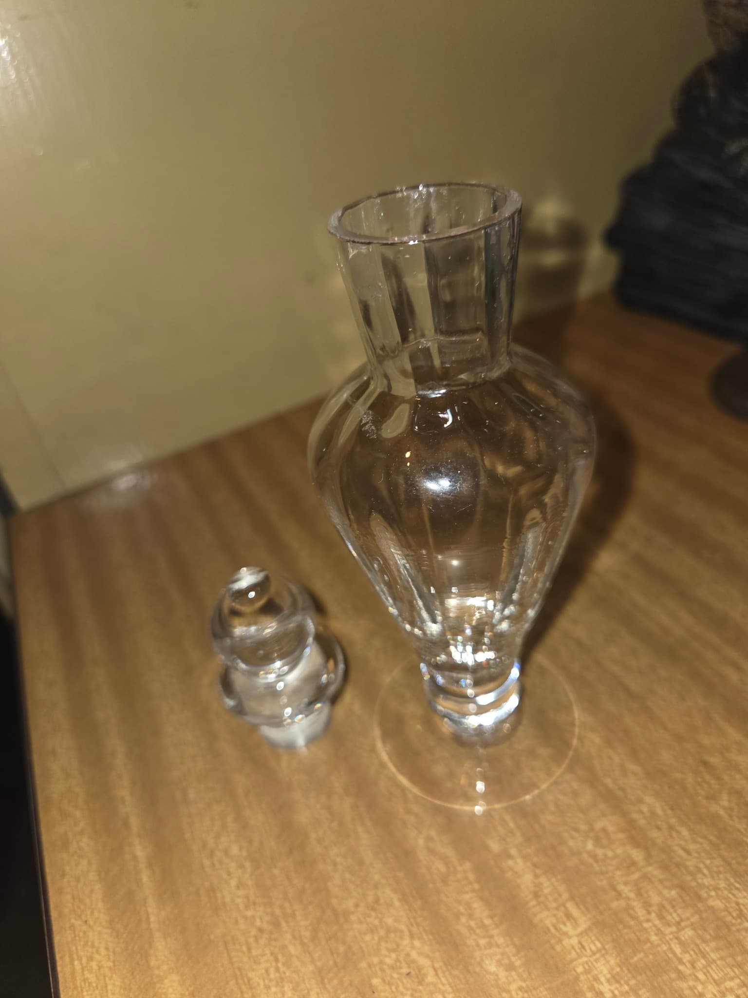 Vintage Clear Glass Perfume Bottle With Stopper — photo 2 of 2