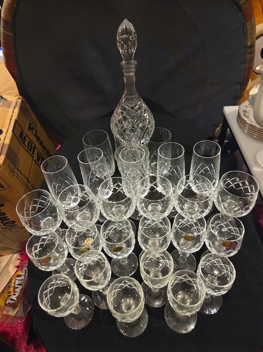 Vintage Decanter and Stemware Set — photo 1 of 6