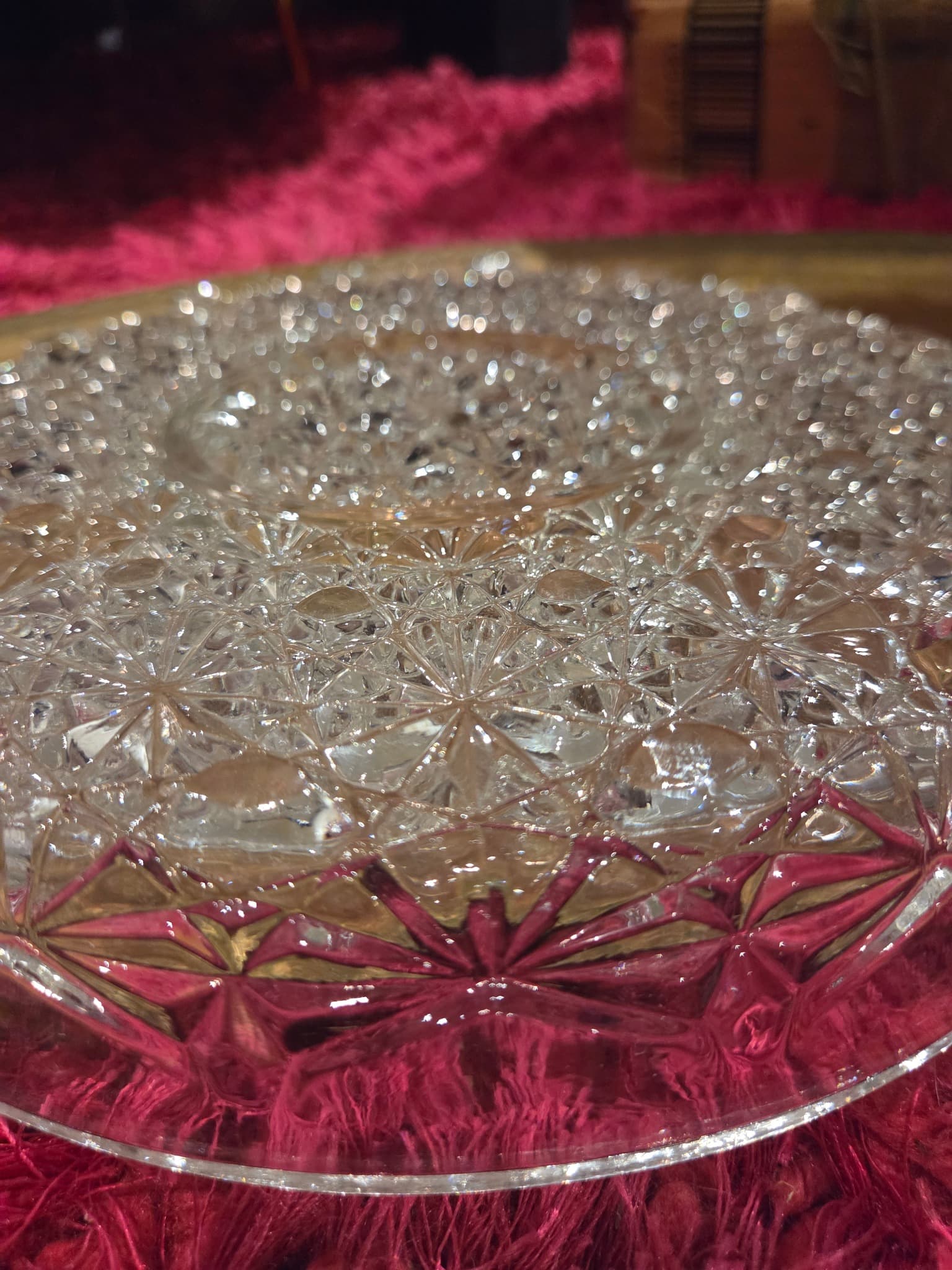 Vintage EAPG Starburst Pattern Glass Relish Tray — photo 3 of 3