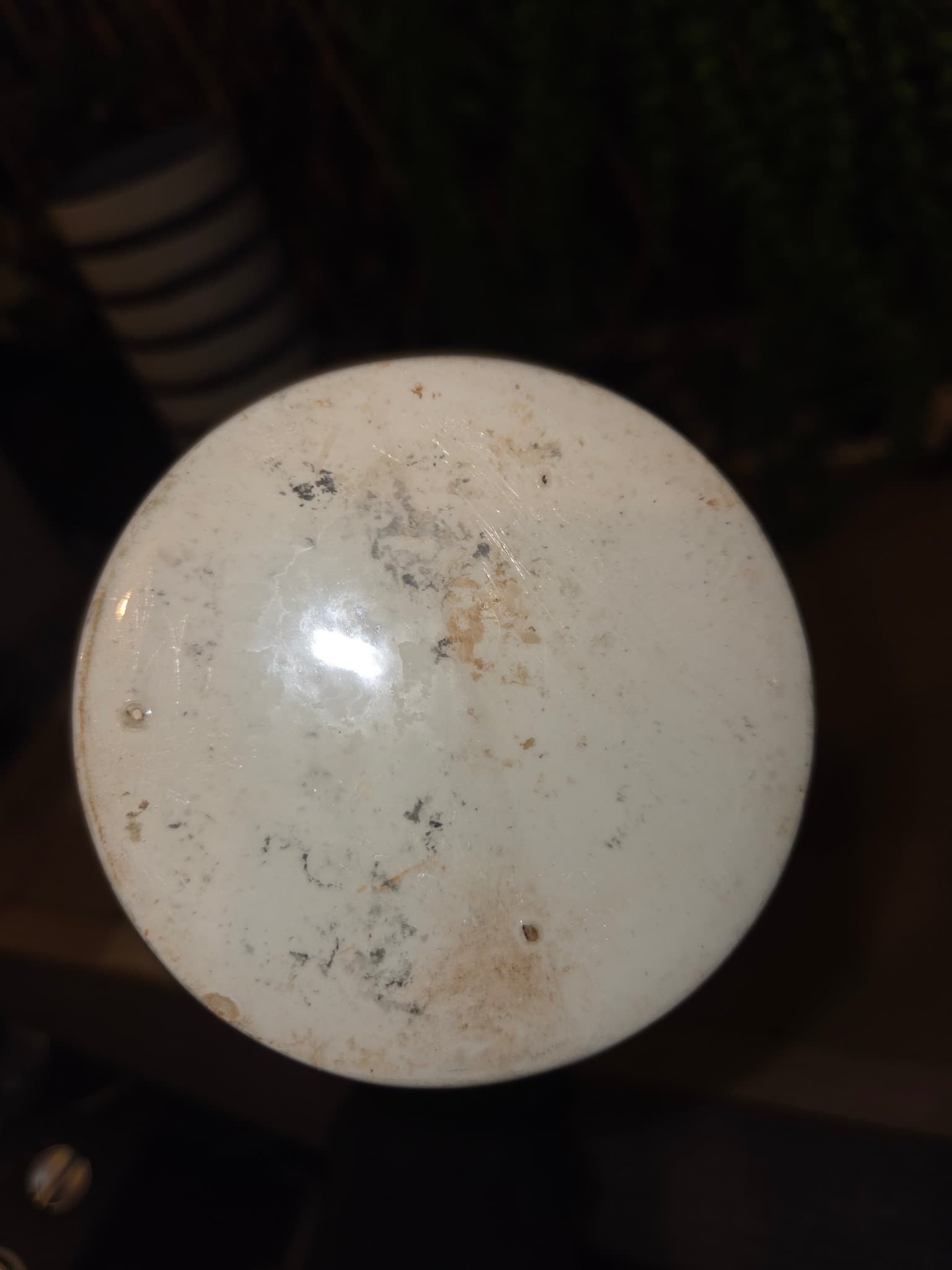 Vintage Faux Marble Ceramic Vase - Ivory and Brown — photo 4 of 4