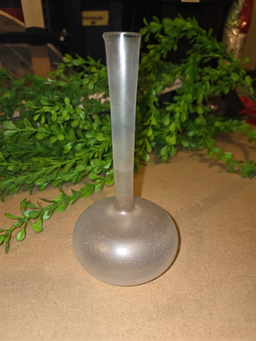 Vintage Frosted Glass Bud Vase — photo 1 of 3