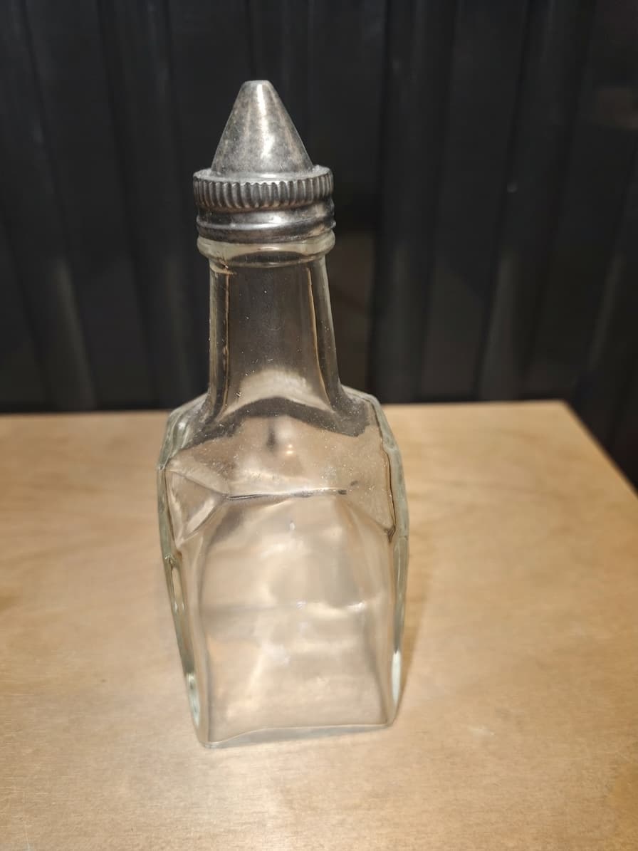Vintage Glass Oil or Vinegar Cruet with Metal Pourer — photo 1 of 2