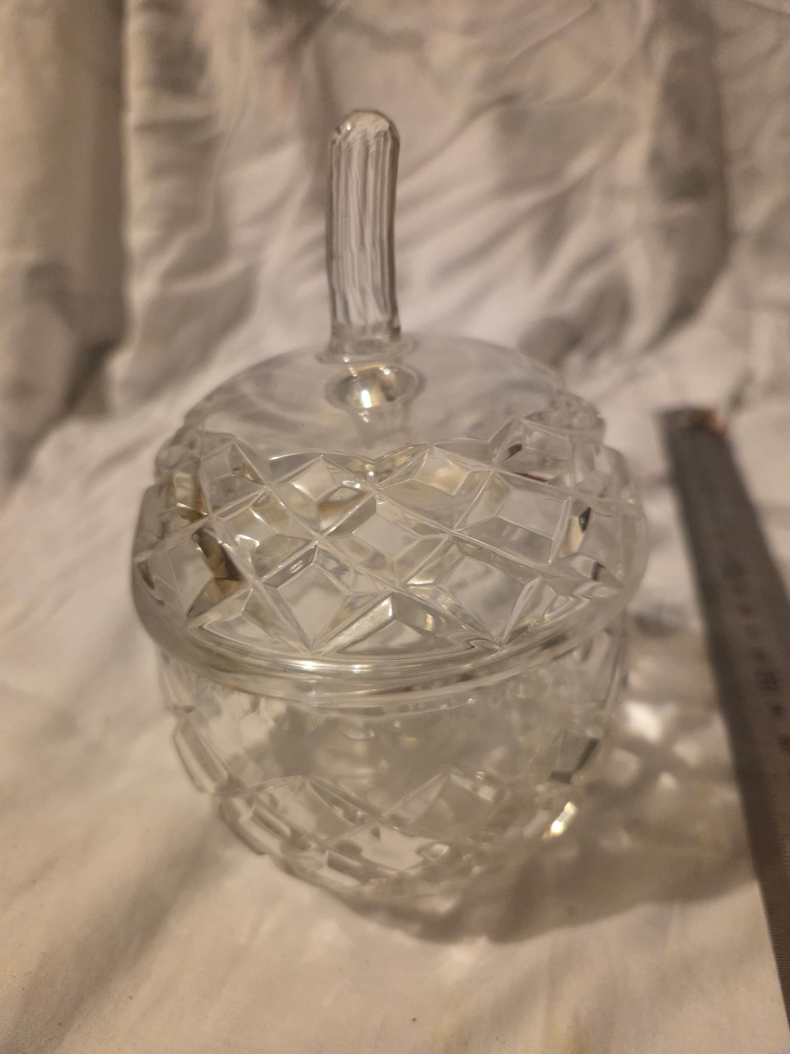 Vintage Glass Powder Jar With Metal Sifter Lid — photo 2 of 6