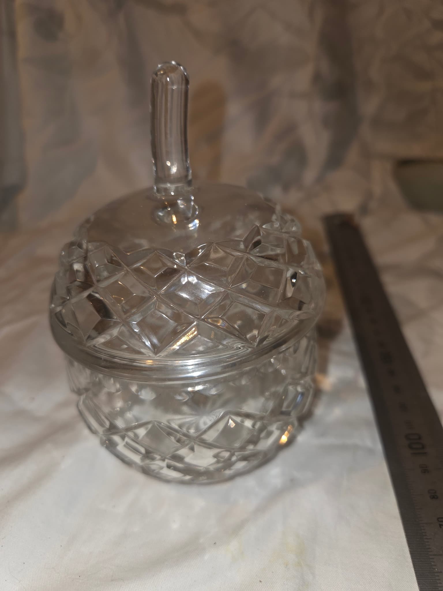 Vintage Glass Powder Jar With Metal Sifter Lid — photo 3 of 6