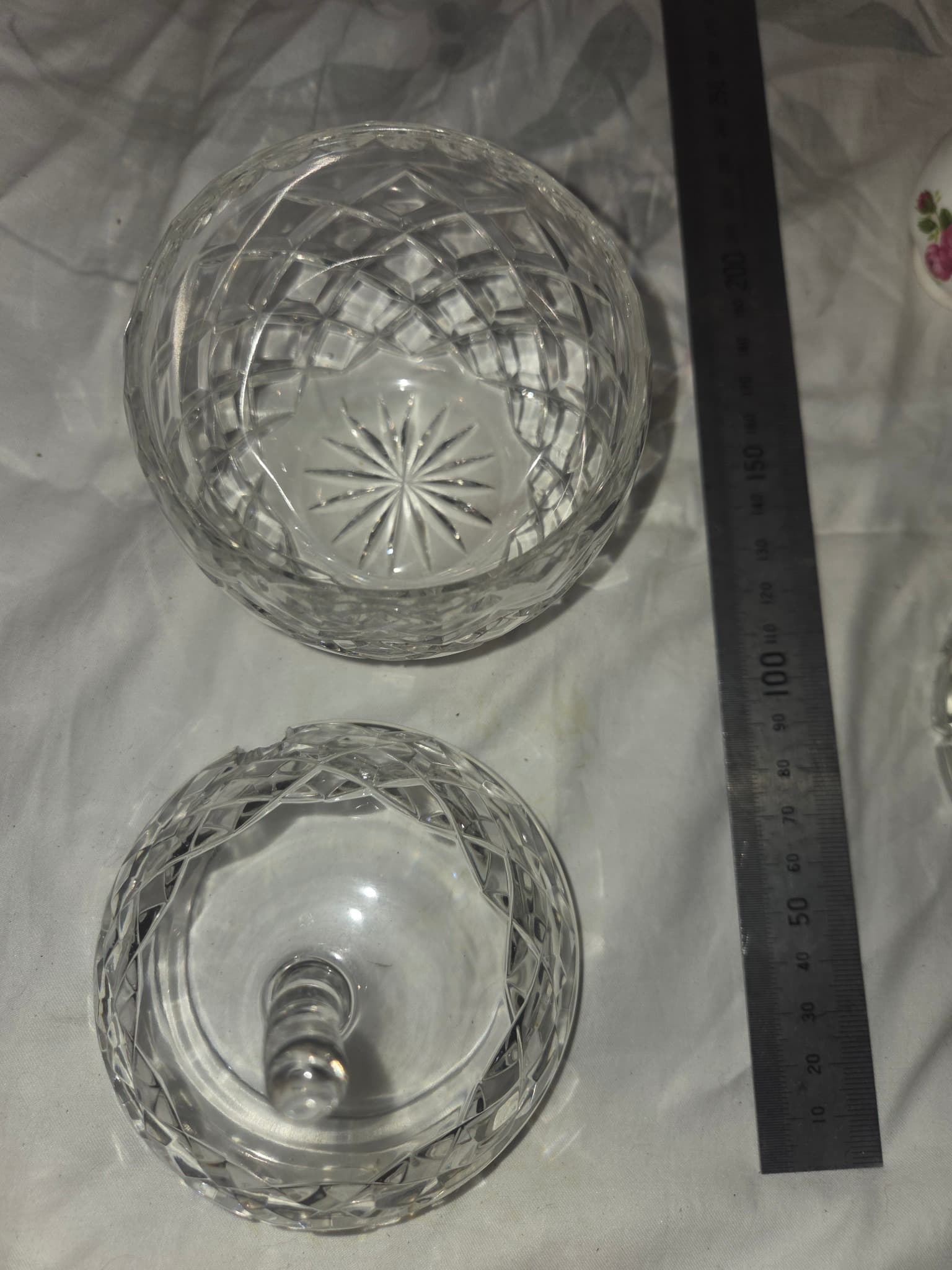 Vintage Glass Powder Jar With Metal Sifter Lid — photo 4 of 6