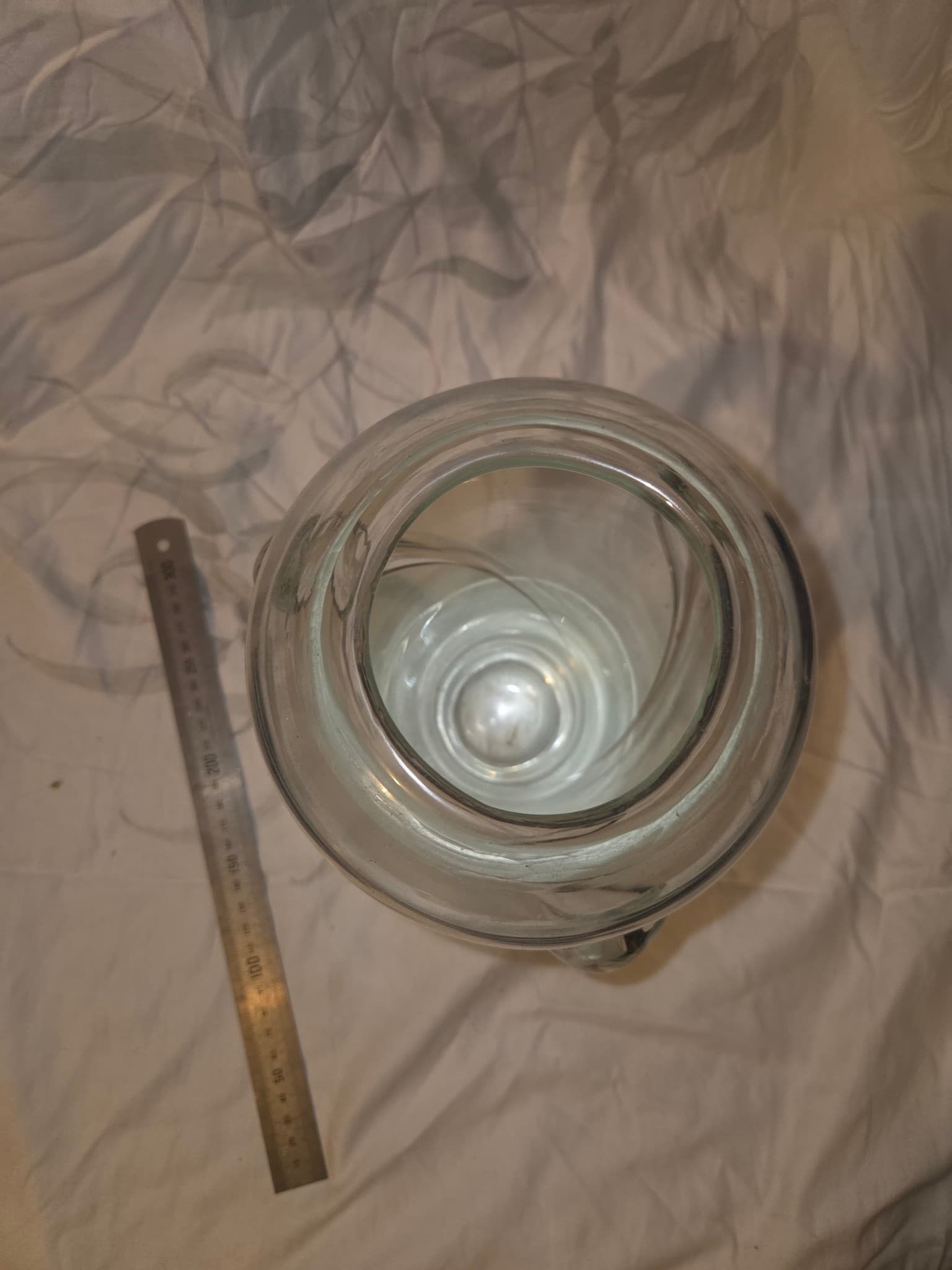 Vintage Hand Blown Clear Glass Vase With Applied Petal Accents — photo 4 of 4