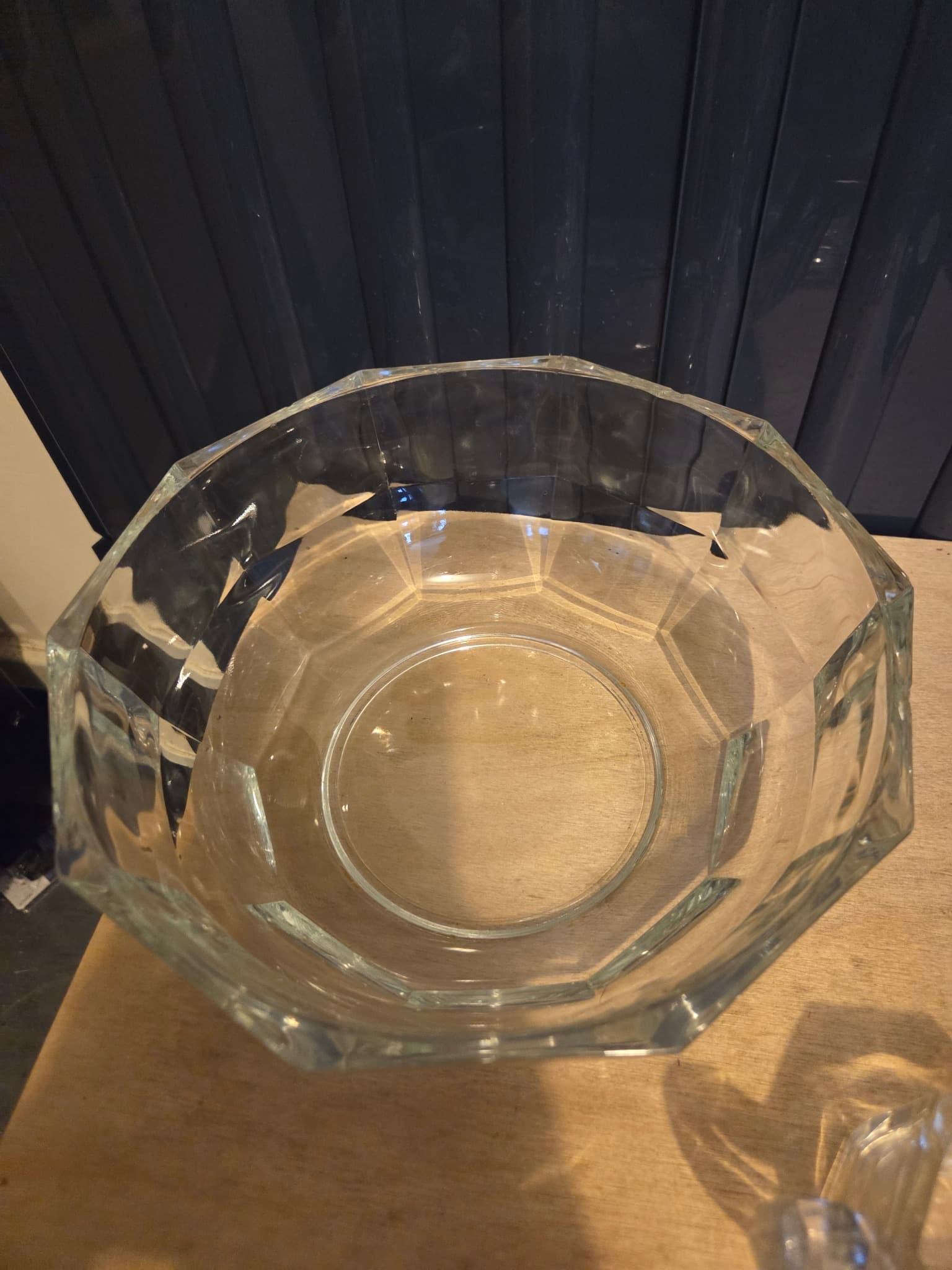 Vintage Hex Optic Clear Glass Bowl and Creamer Set — photo 2 of 3