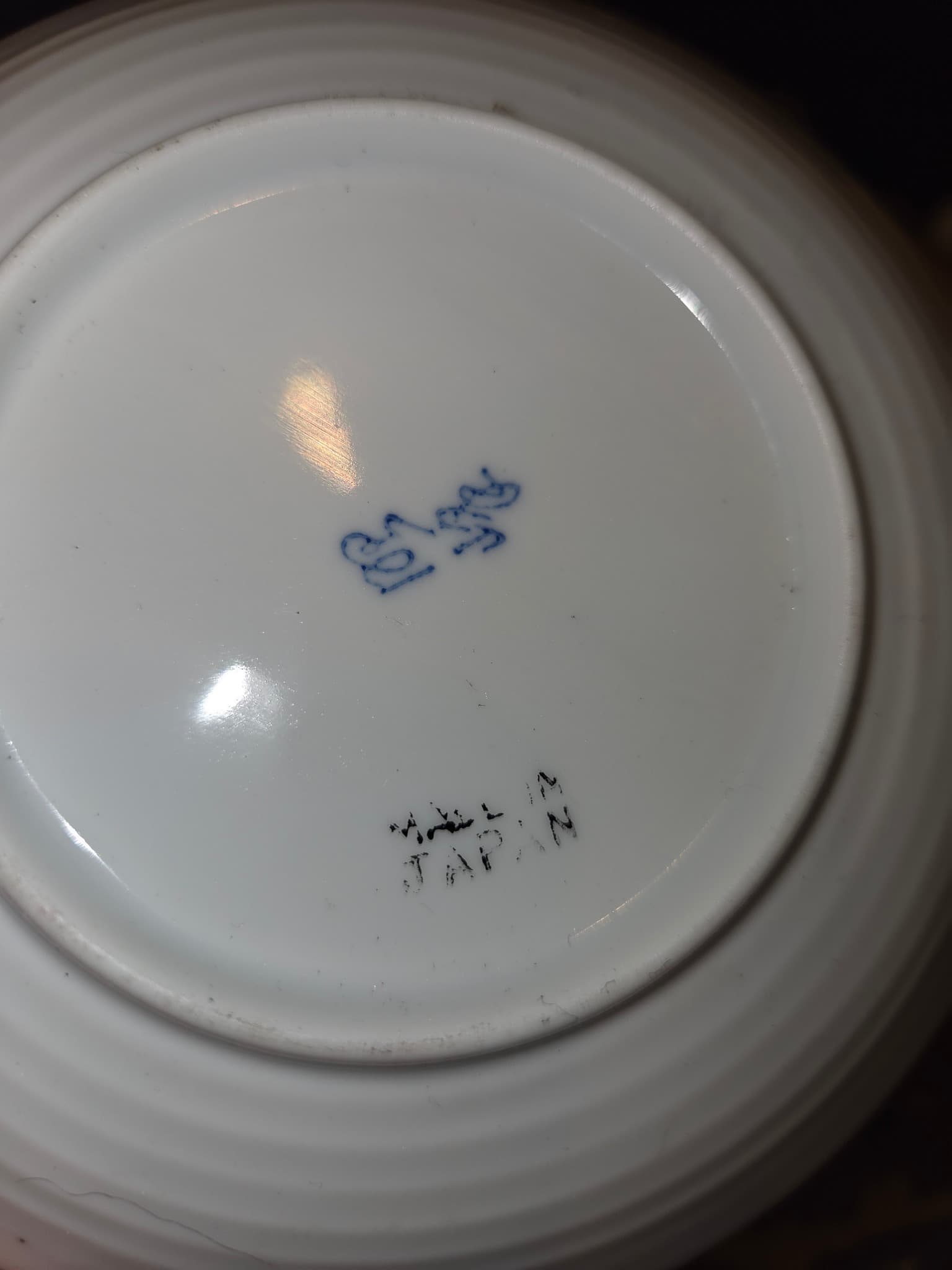Vintage Japanese Porcelain Bread and Butter Plates - Blue Floral — photo 2 of 2