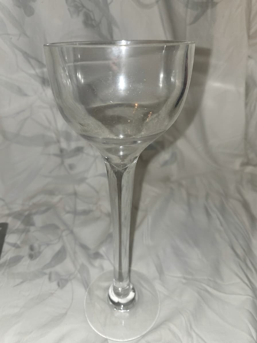 Vintage Long Stem Clear Glass Goblet Vase — photo 1 of 4