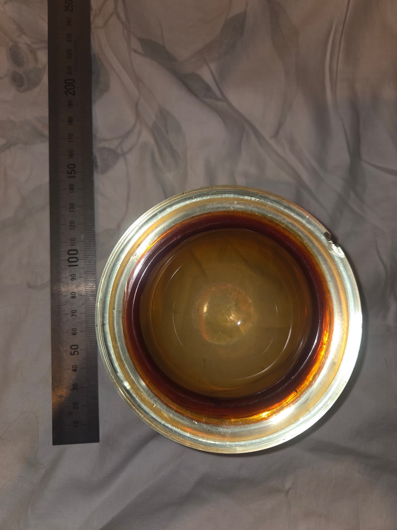 Vintage Mid-Century Modern Amber Glass Ashtray — photo 2 of 2