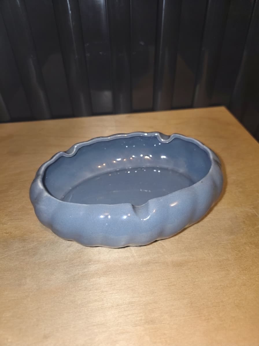 Vintage Mid-Century Modern Blue Ceramic Ashtray — photo 1 of 2