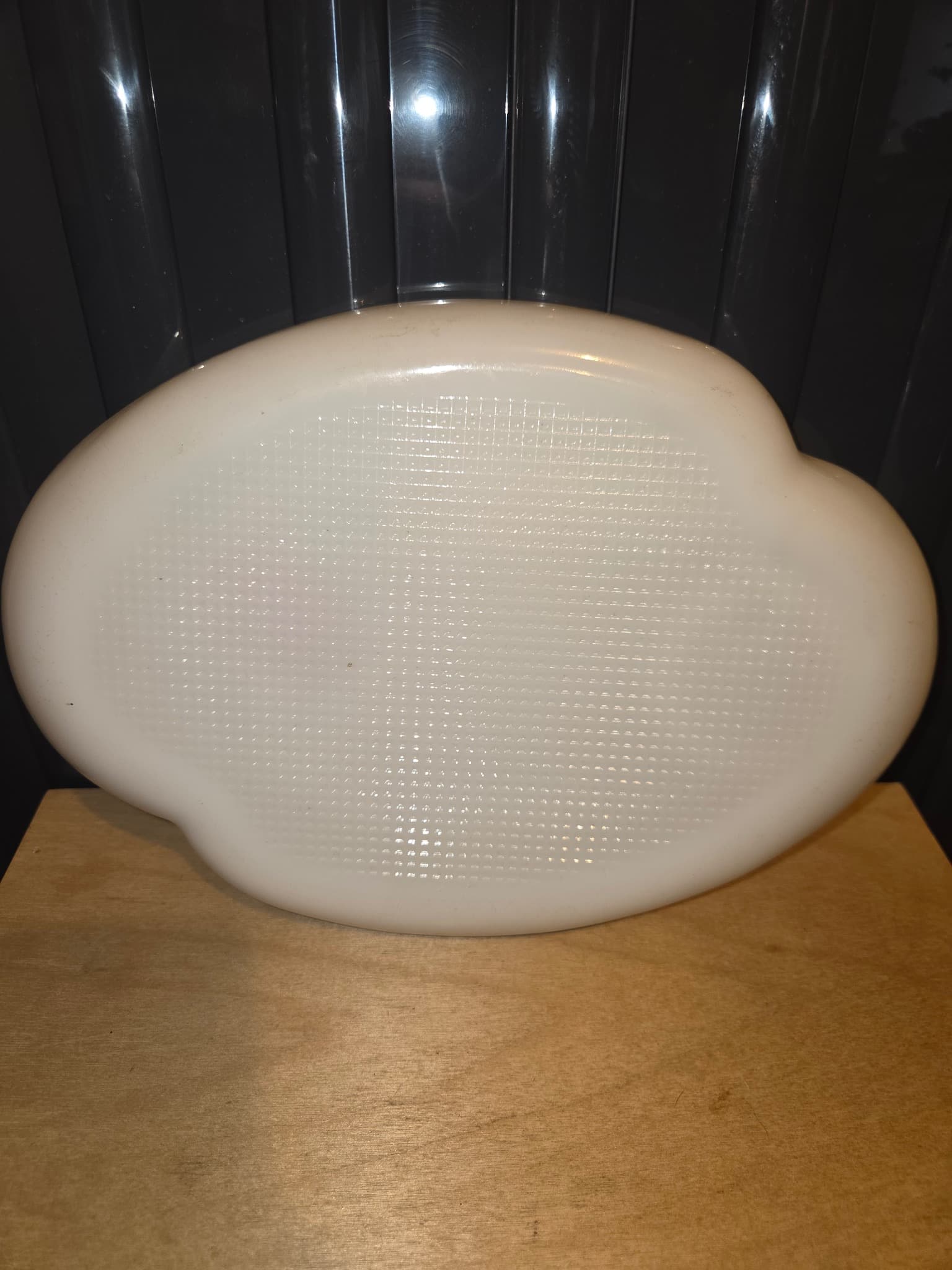 Vintage Milk Glass Snack Plate - Red Rose Pattern — photo 2 of 2
