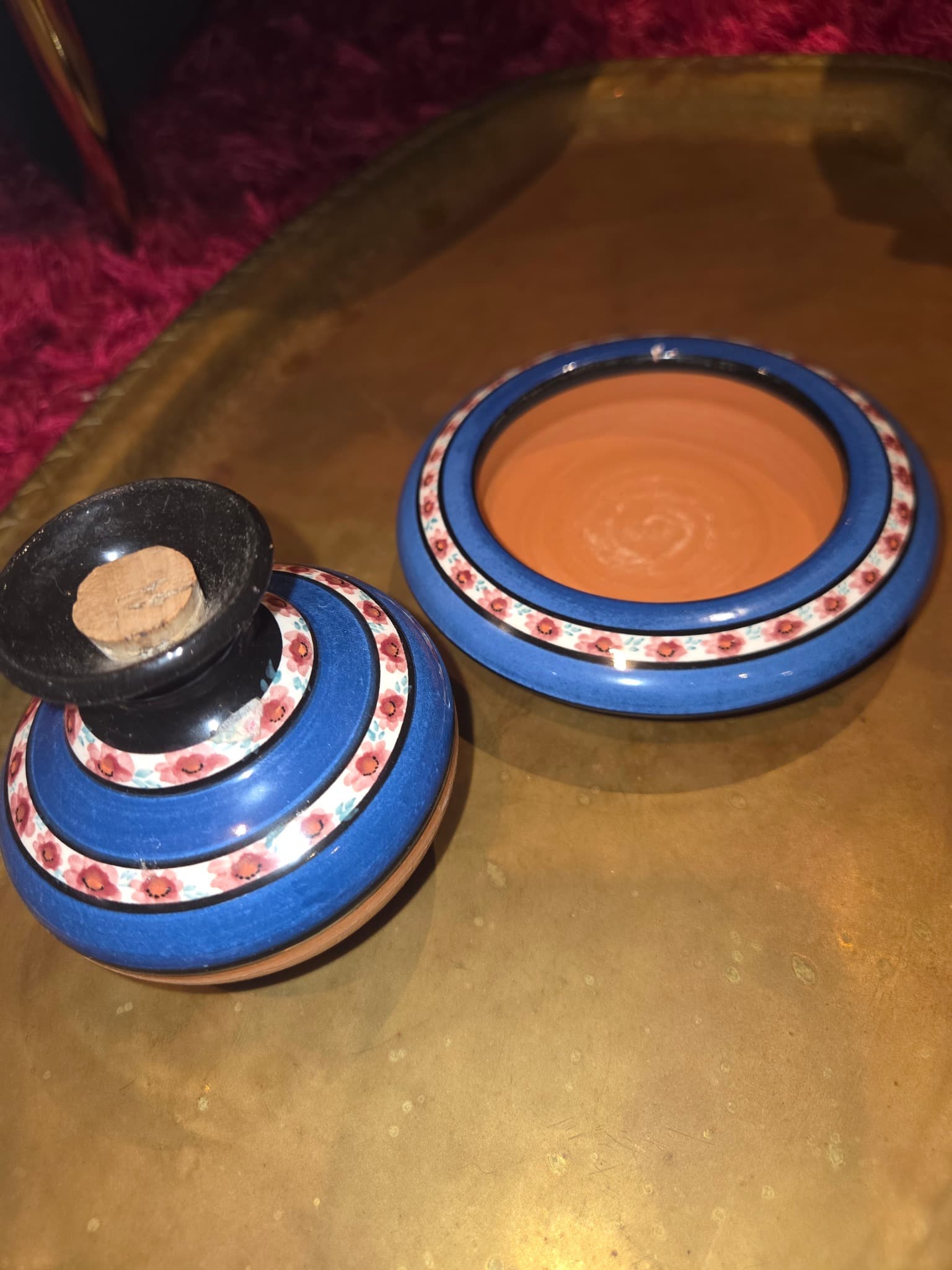 Vintage Moroccan Terracotta Spice Jar with Floral Pattern — photo 2 of 3