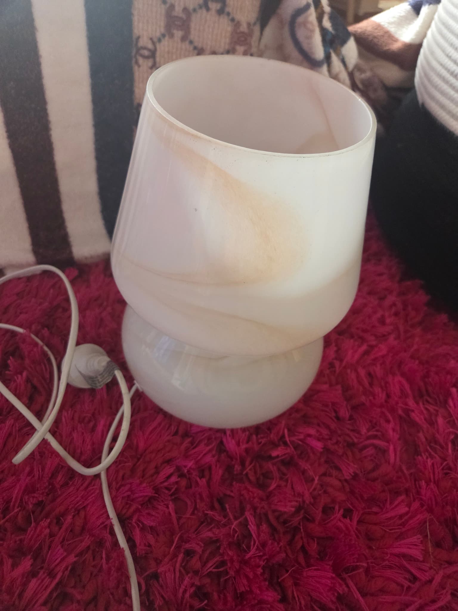 Vintage Mushroom Style Swirl Glass Table Lamp — photo 2 of 2