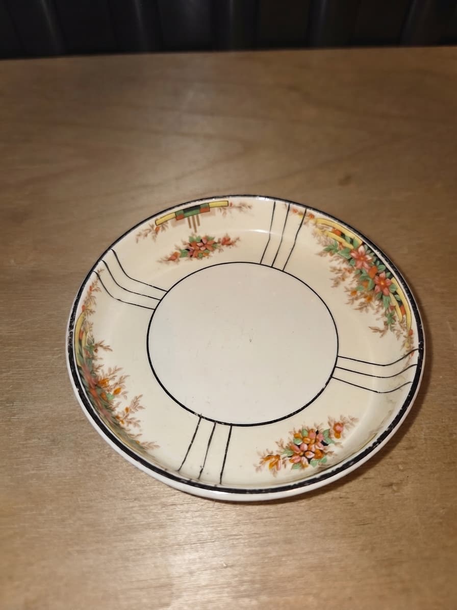 Vintage Myott Staffordshire Floral Art Deco Saucer — photo 1 of 2