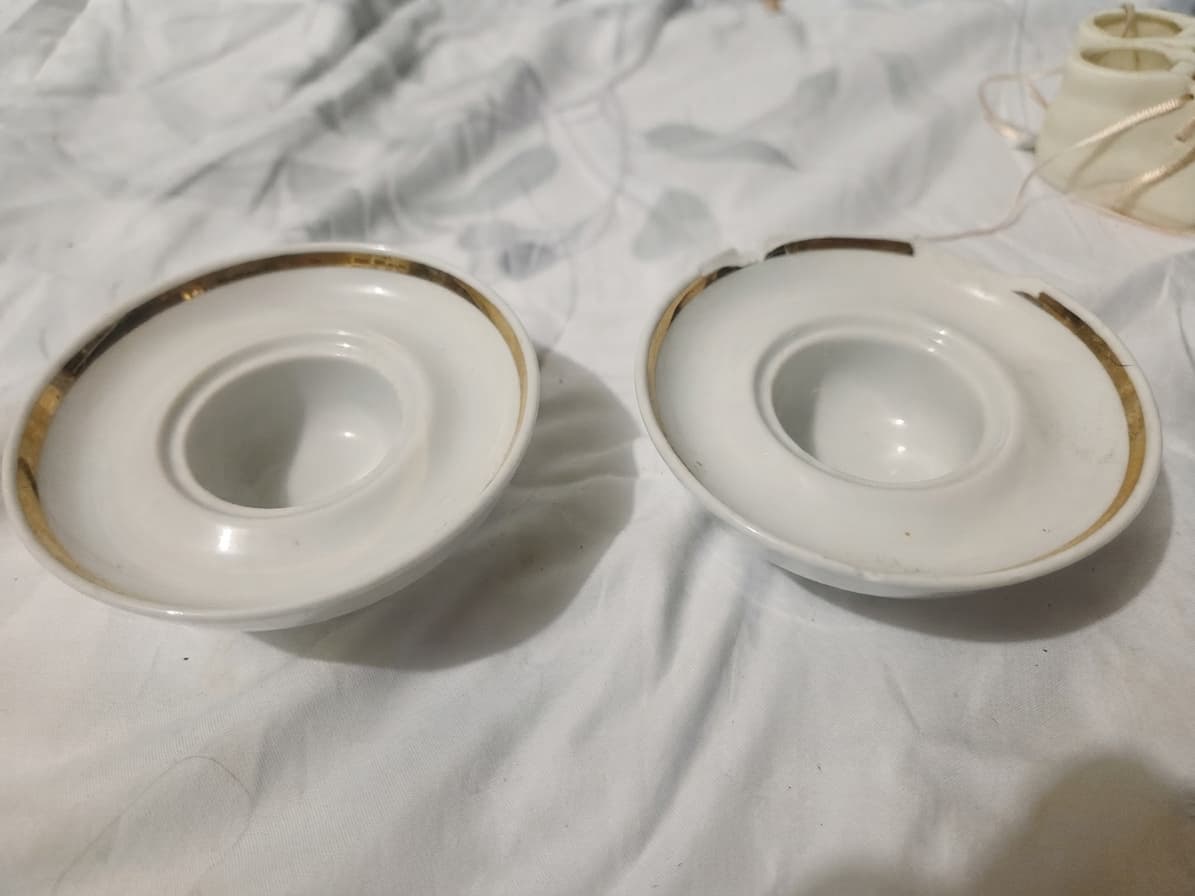 Vintage Porcelain Egg Cups with Gold Trim - Set of 2 — photo 1 of 4