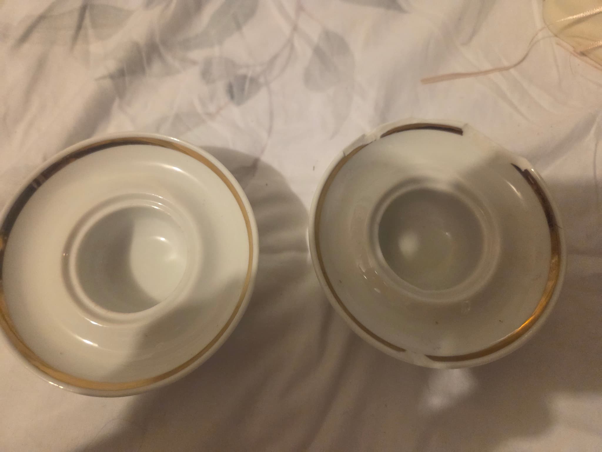 Vintage Porcelain Egg Cups with Gold Trim - Set of 2 — photo 2 of 4