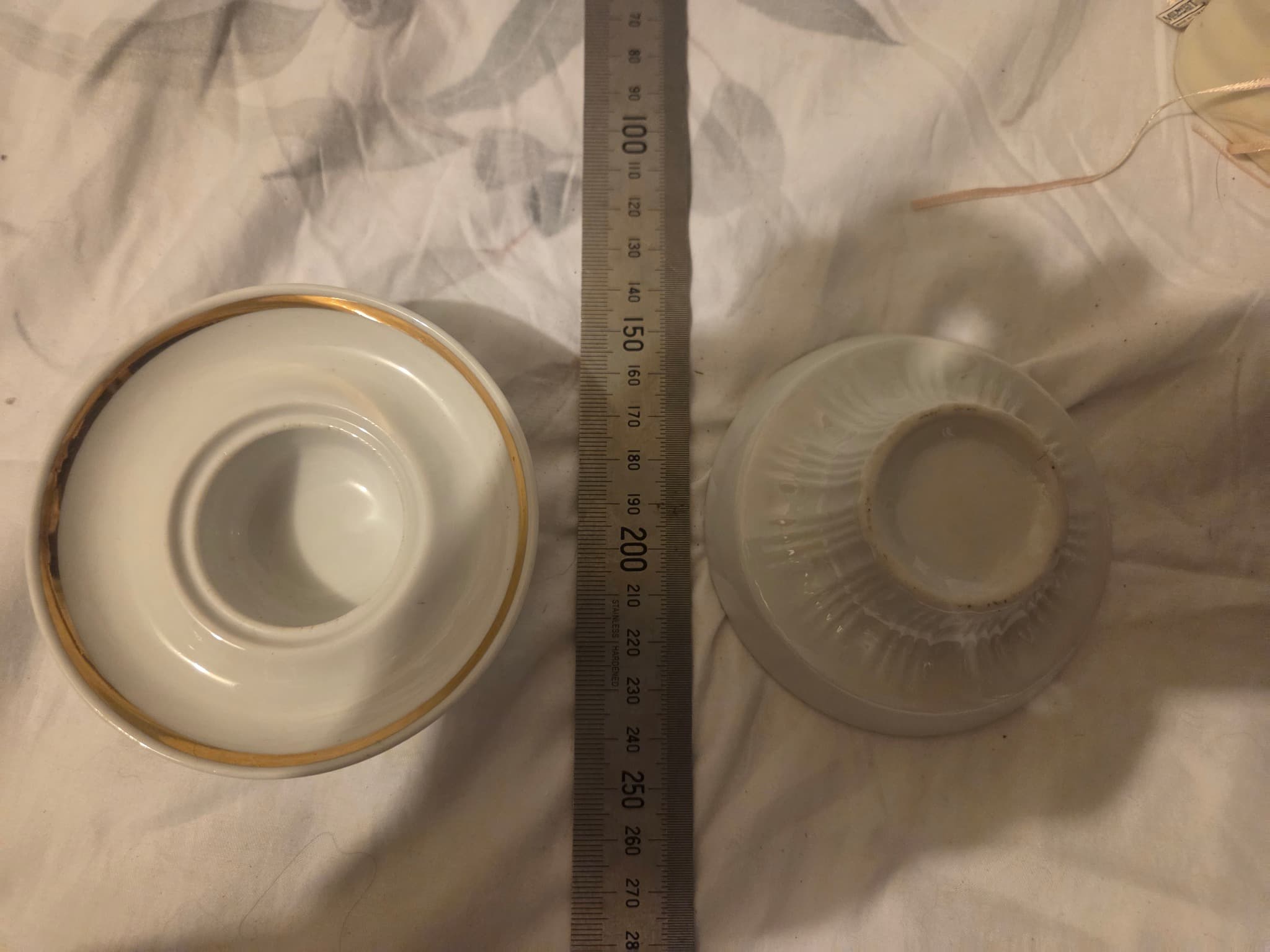 Vintage Porcelain Egg Cups with Gold Trim - Set of 2 — photo 3 of 4