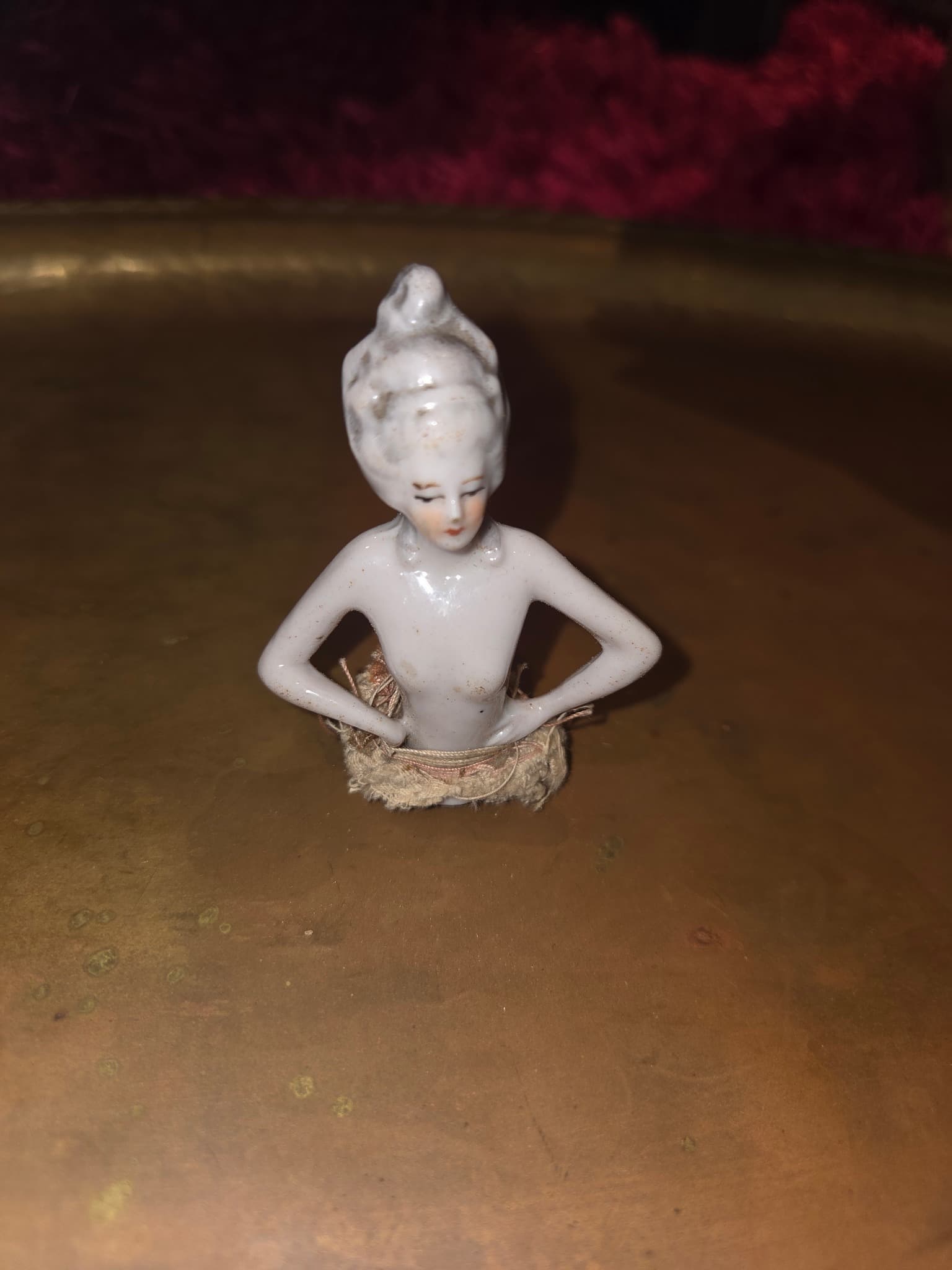 Vintage Porcelain Half Doll Sewing Accessory Figurine — photo 2 of 4