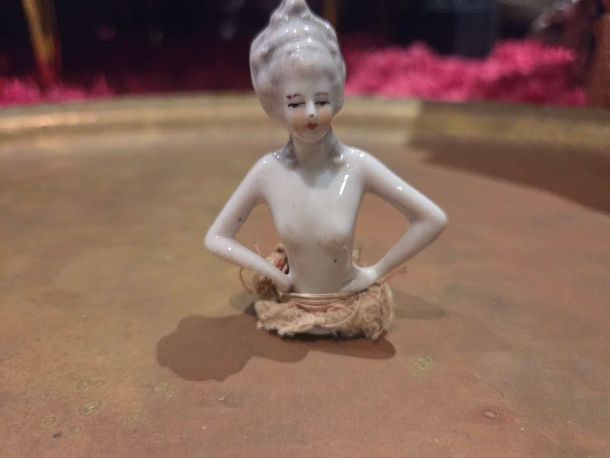 Vintage Porcelain Half Doll Sewing Accessory Figurine — photo 3 of 4