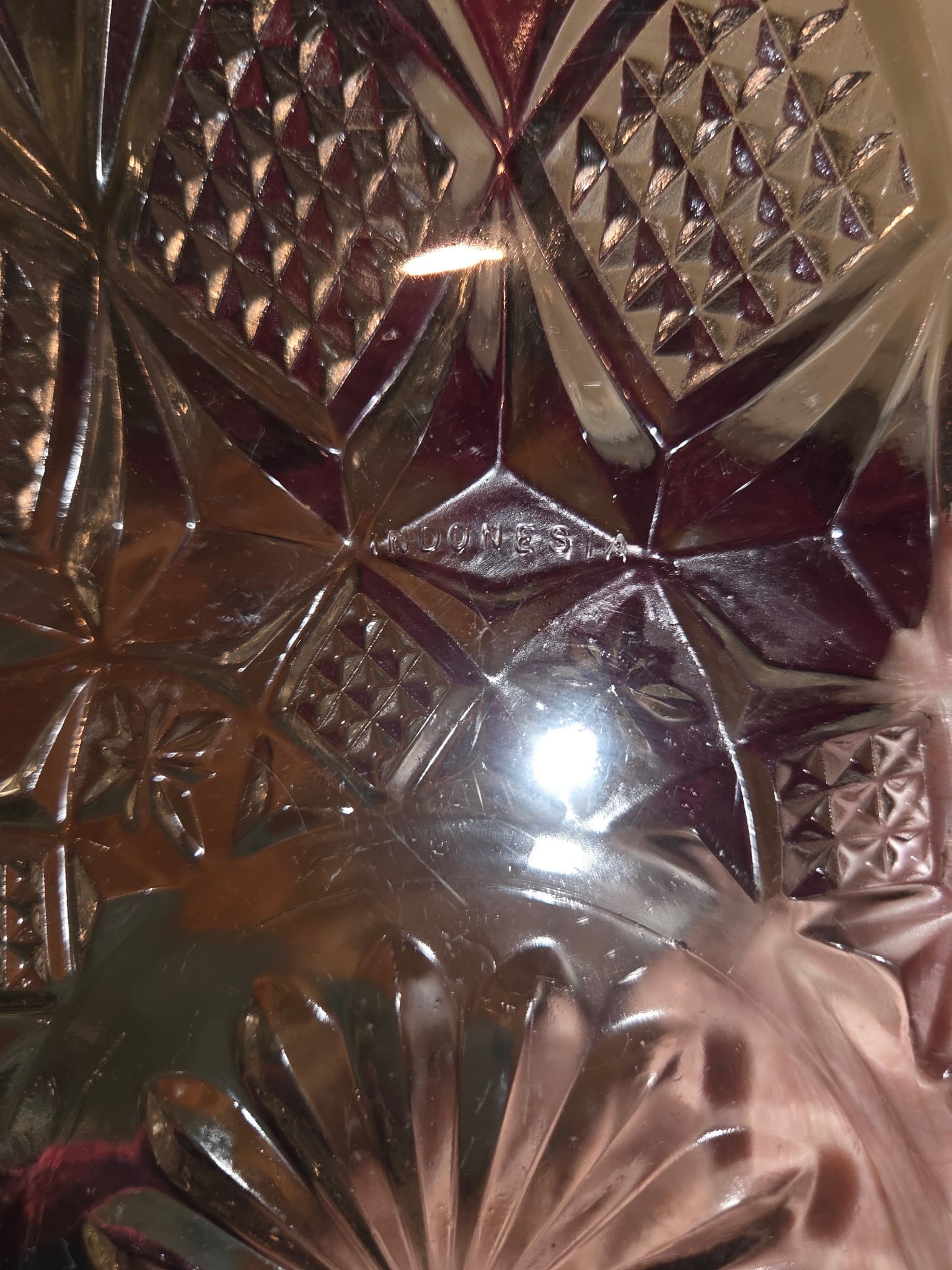 Vintage Pressed Glass Fruit Bowl - Clear Crystal Pattern — photo 3 of 4