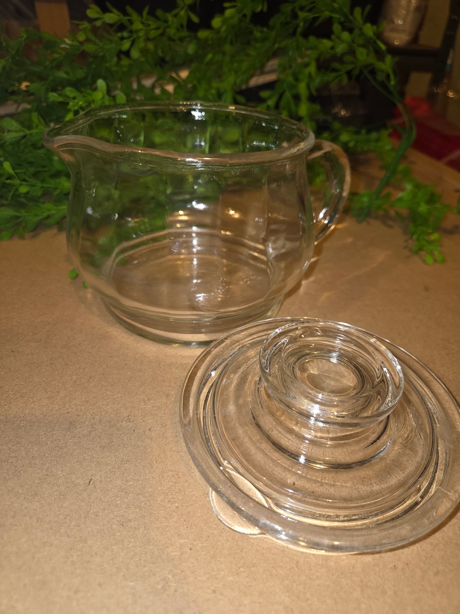 Vintage Pyrex Clear Glass Lidded Creamer Dish — photo 4 of 4