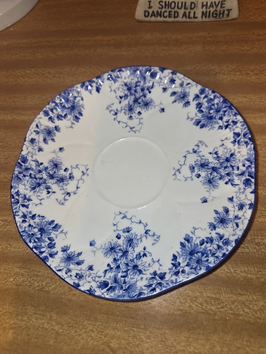 Vintage Shelley Fine Bone China Saucer - Dainty Blue Pattern — photo 1 of 2