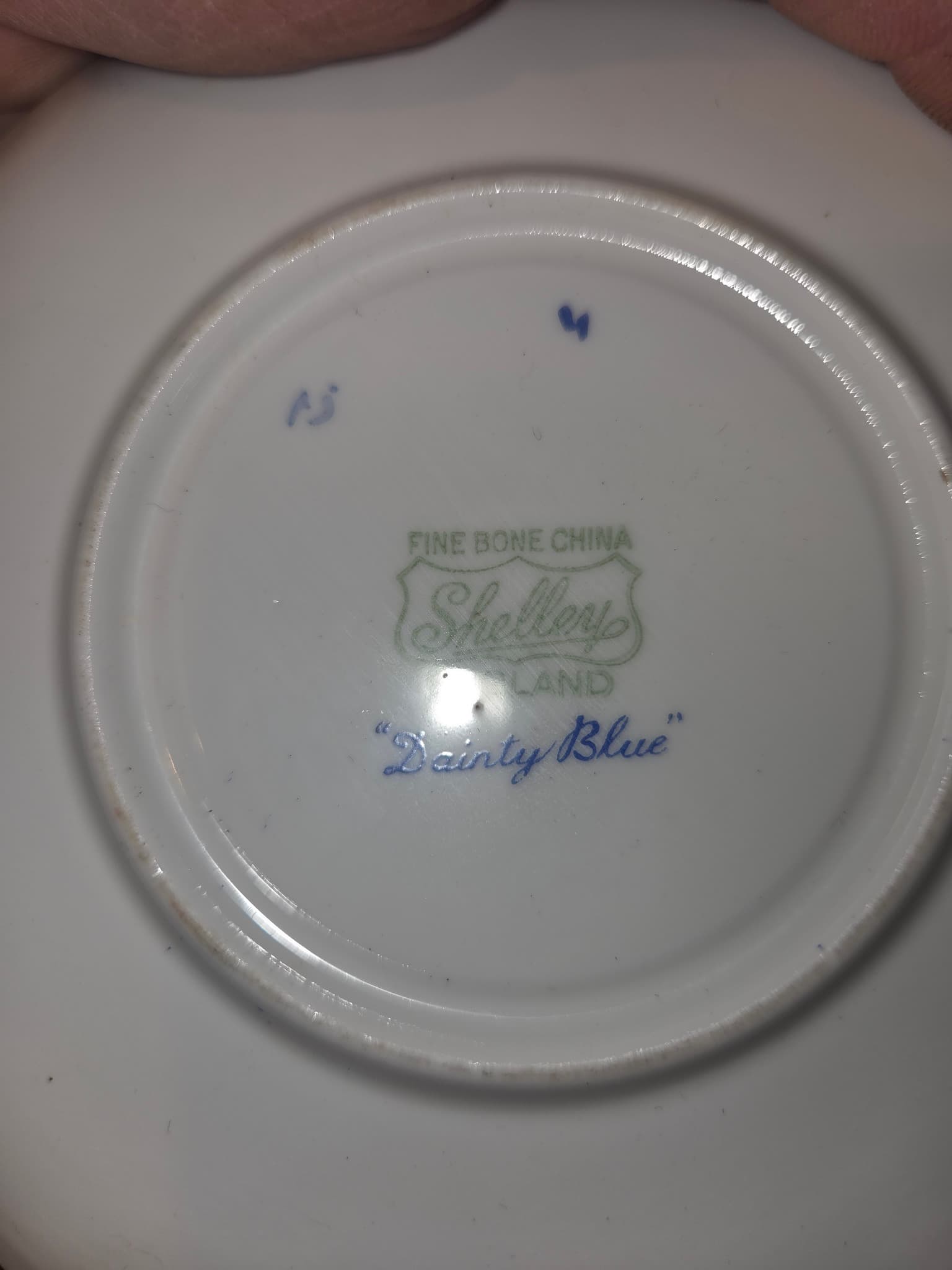 Vintage Shelley Fine Bone China Saucer - Dainty Blue Pattern — photo 2 of 2