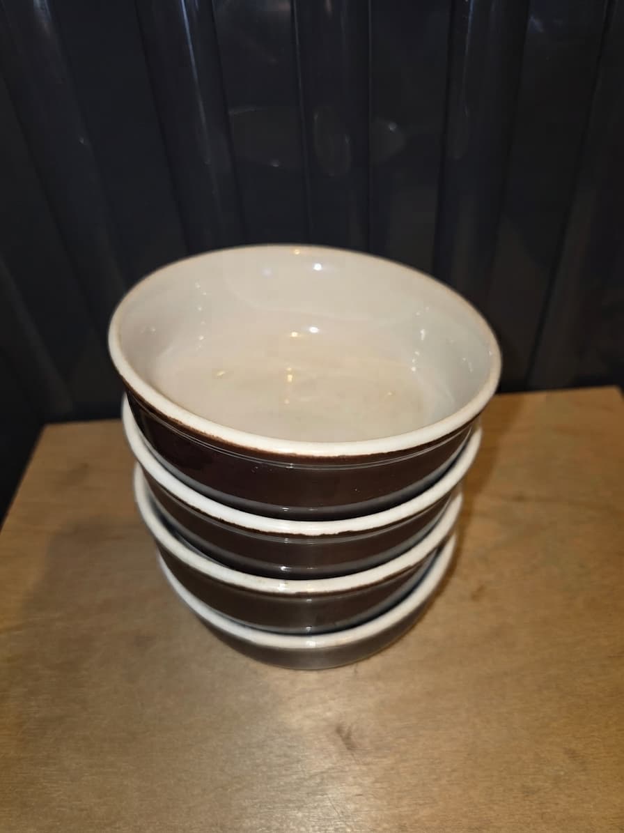 Vintage T K Ceramic Ramekins - Set of 4 Brown & Cream Bowls — photo 1 of 3