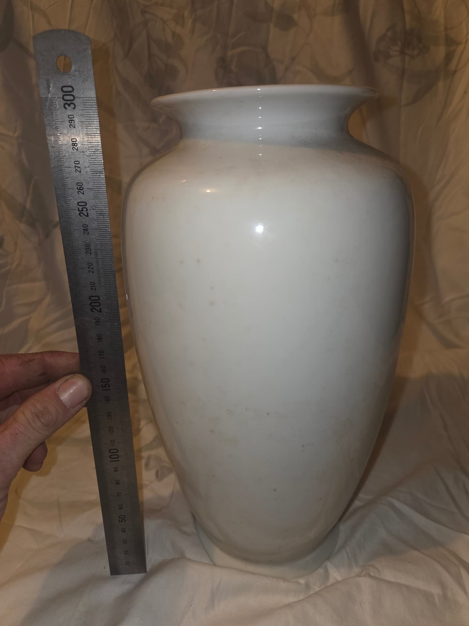 Vintage White Porcelain Baluster Vase — photo 2 of 3