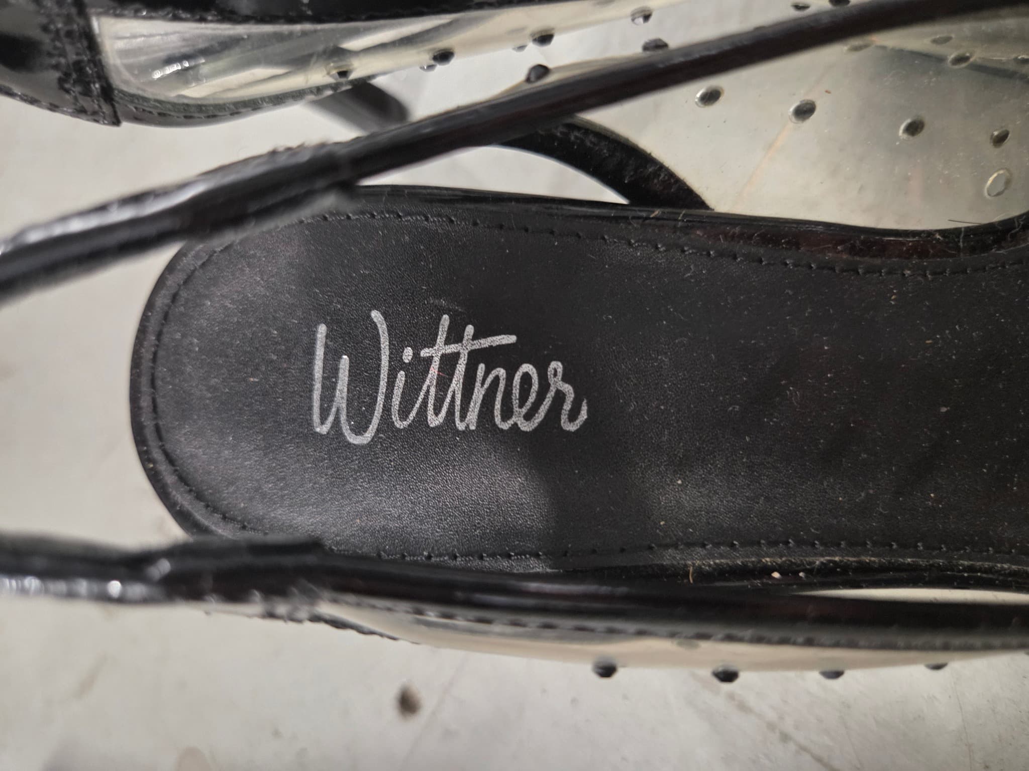 Wittner Clear Vinyl Pointed Toe Slingback Heels - Black Size 39 — photo 3 of 4