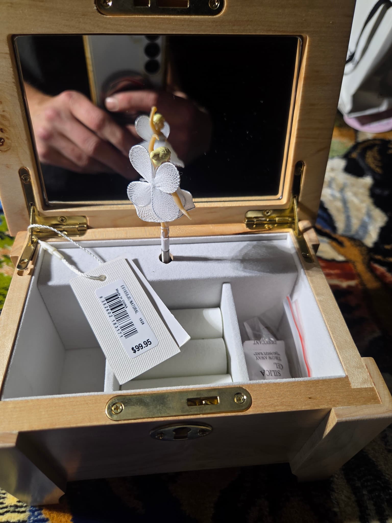 Wooden Ballerina Musical Keepsake Jewelry Box With Lock — photo 2 of 5