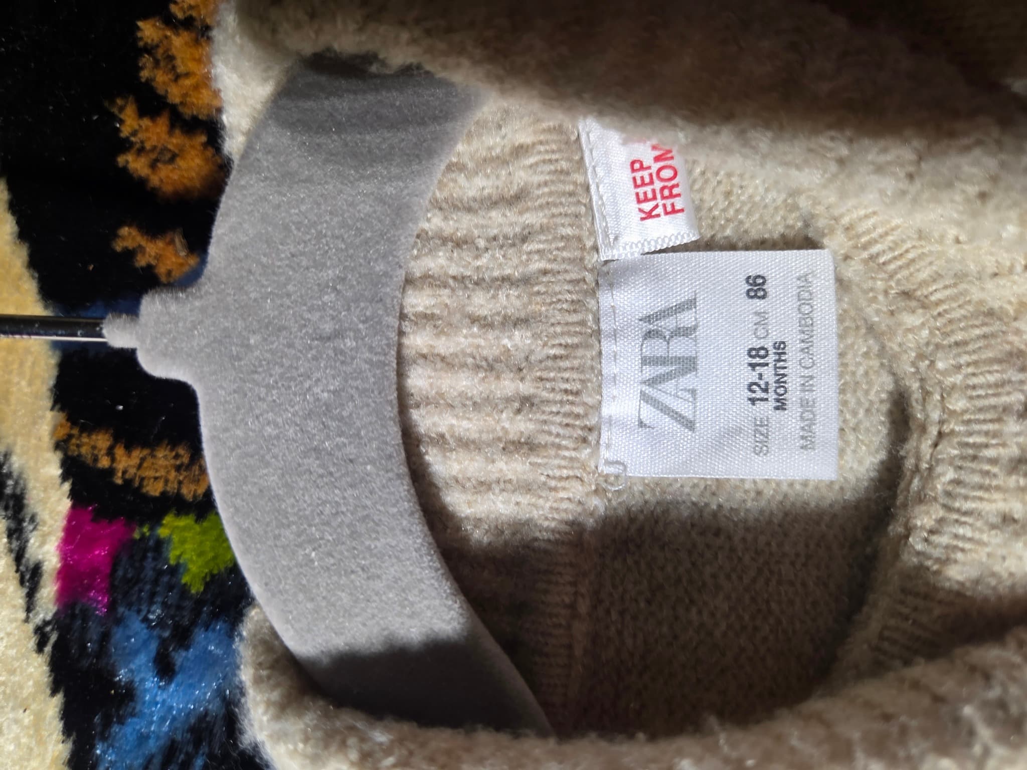 Zara Beige Mock Neck Knit Sweater - 12-18 Months — photo 2 of 2