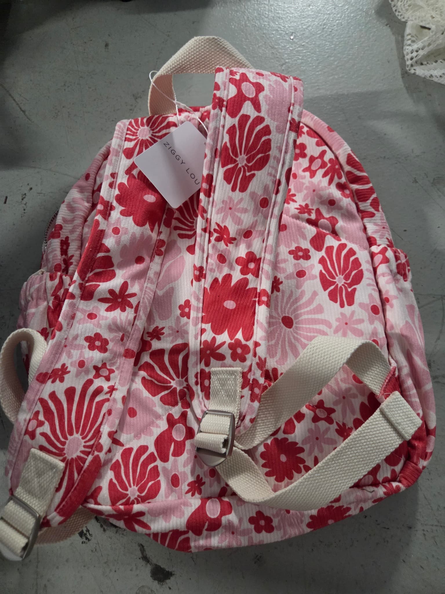 Ziggy Lou Corduroy Backpack - Retro Floral Pink — photo 3 of 3